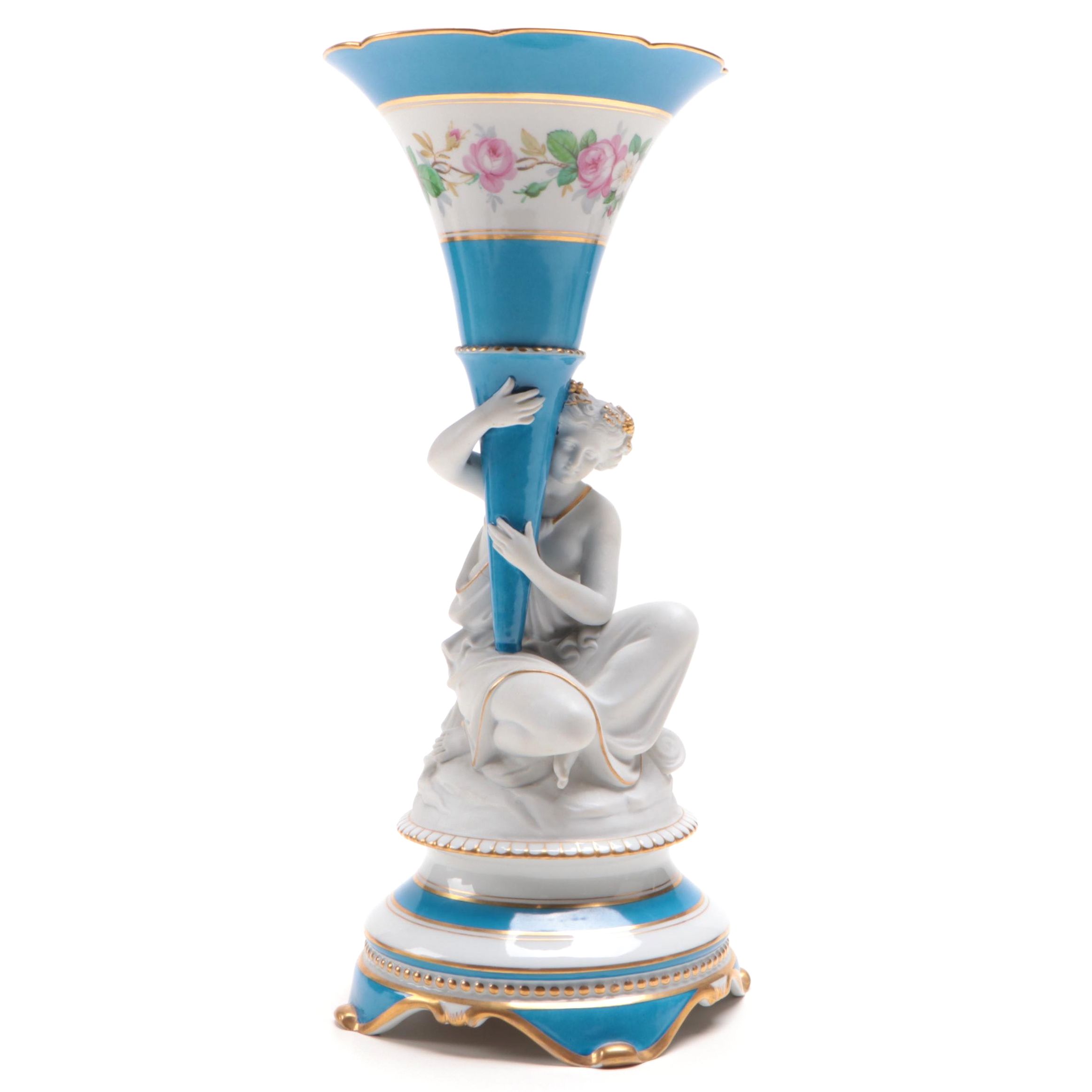 KPM Porcelain Figural Vase, Mid-19th Century