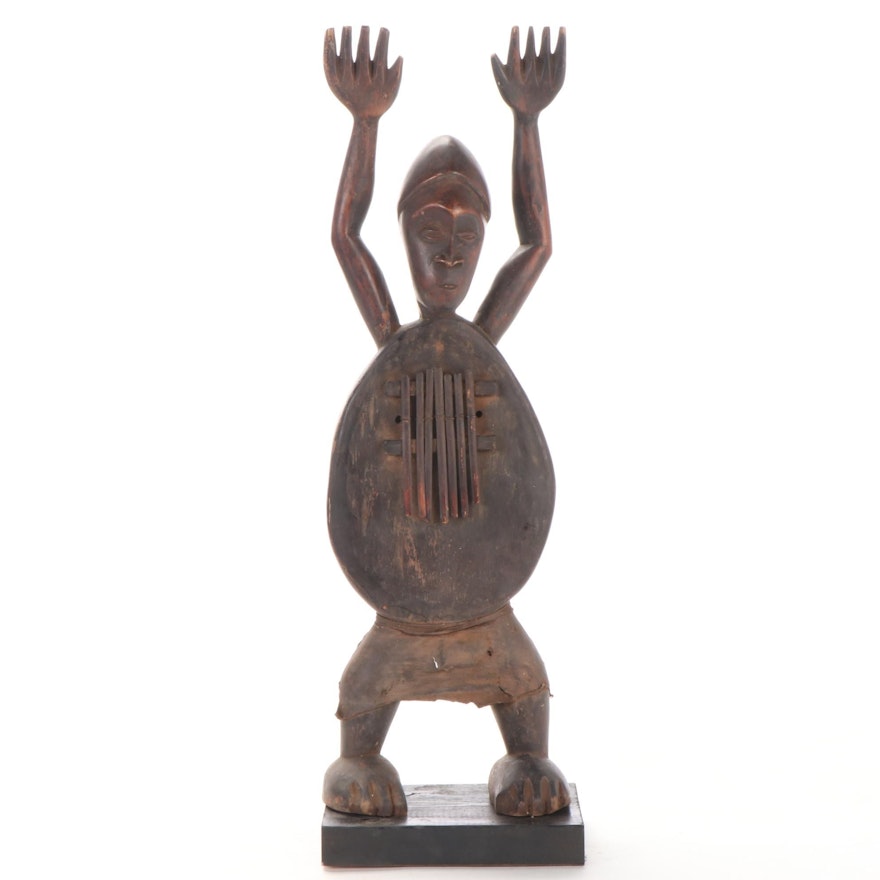 Mangbetu Style Mbira Wooden Figure, Central Africa