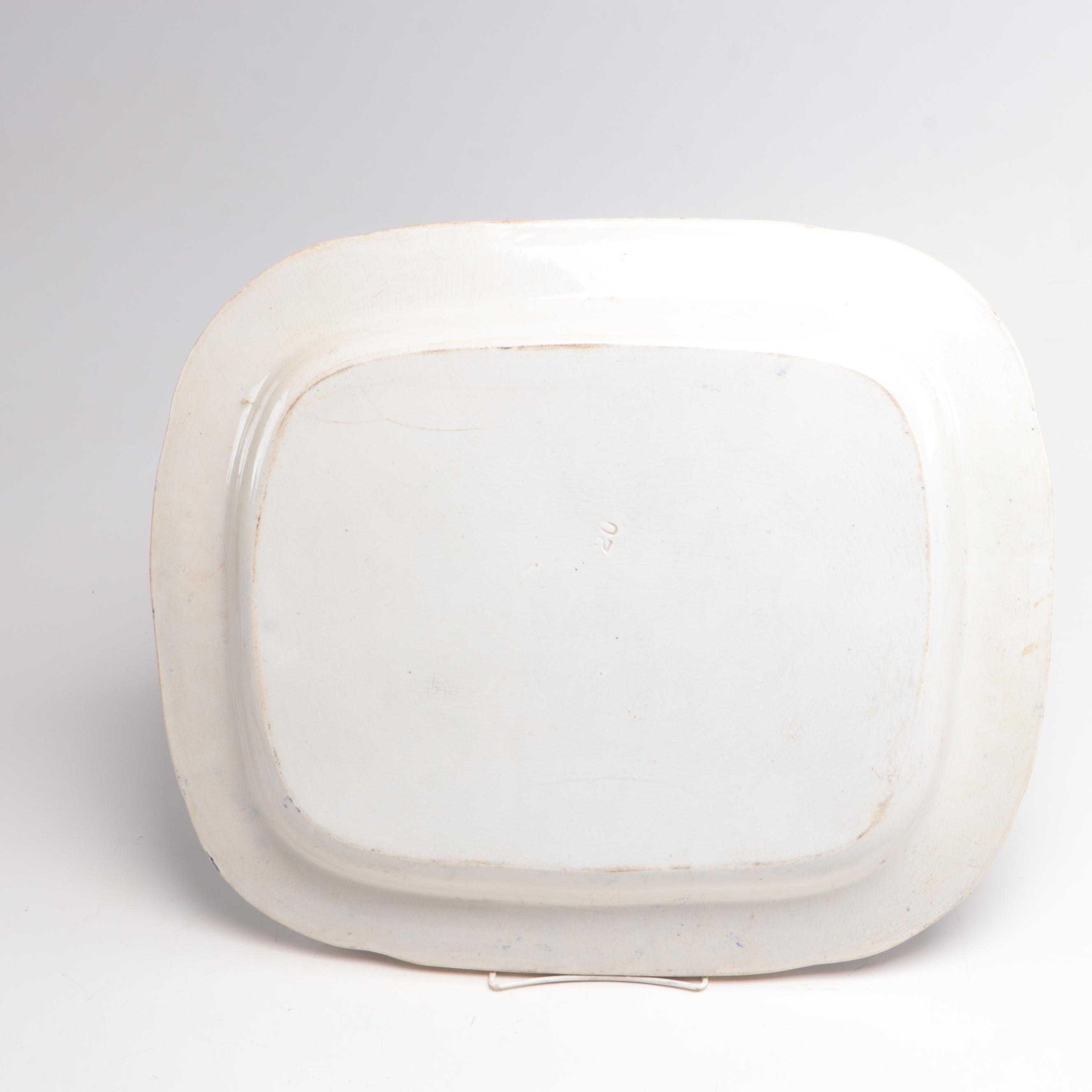 English "Blue Willow" Transferware Soup Tureen and Serving Tray, 19th Century