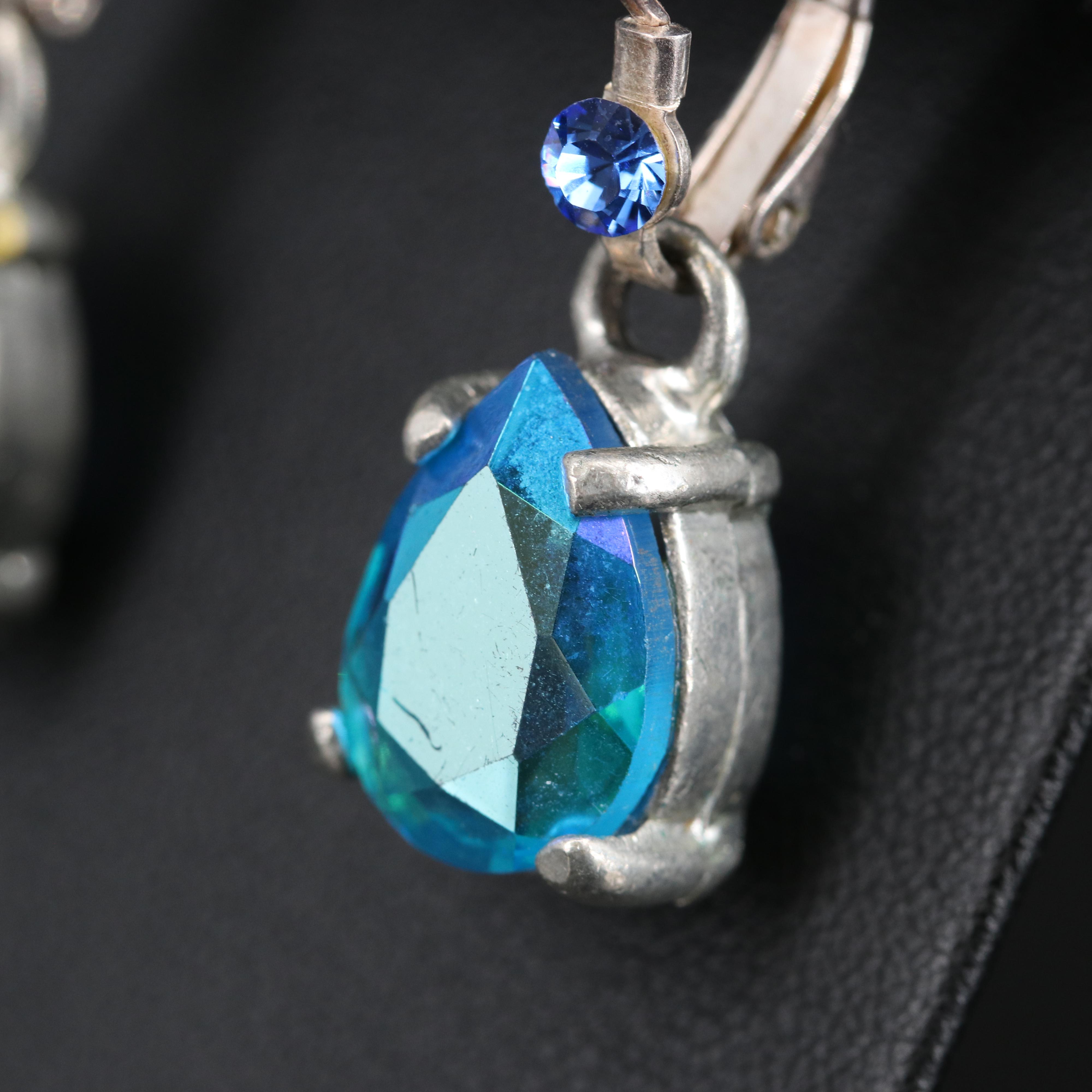 Rodrigo Otazu Rhinestone Flower Necklace and Earrings