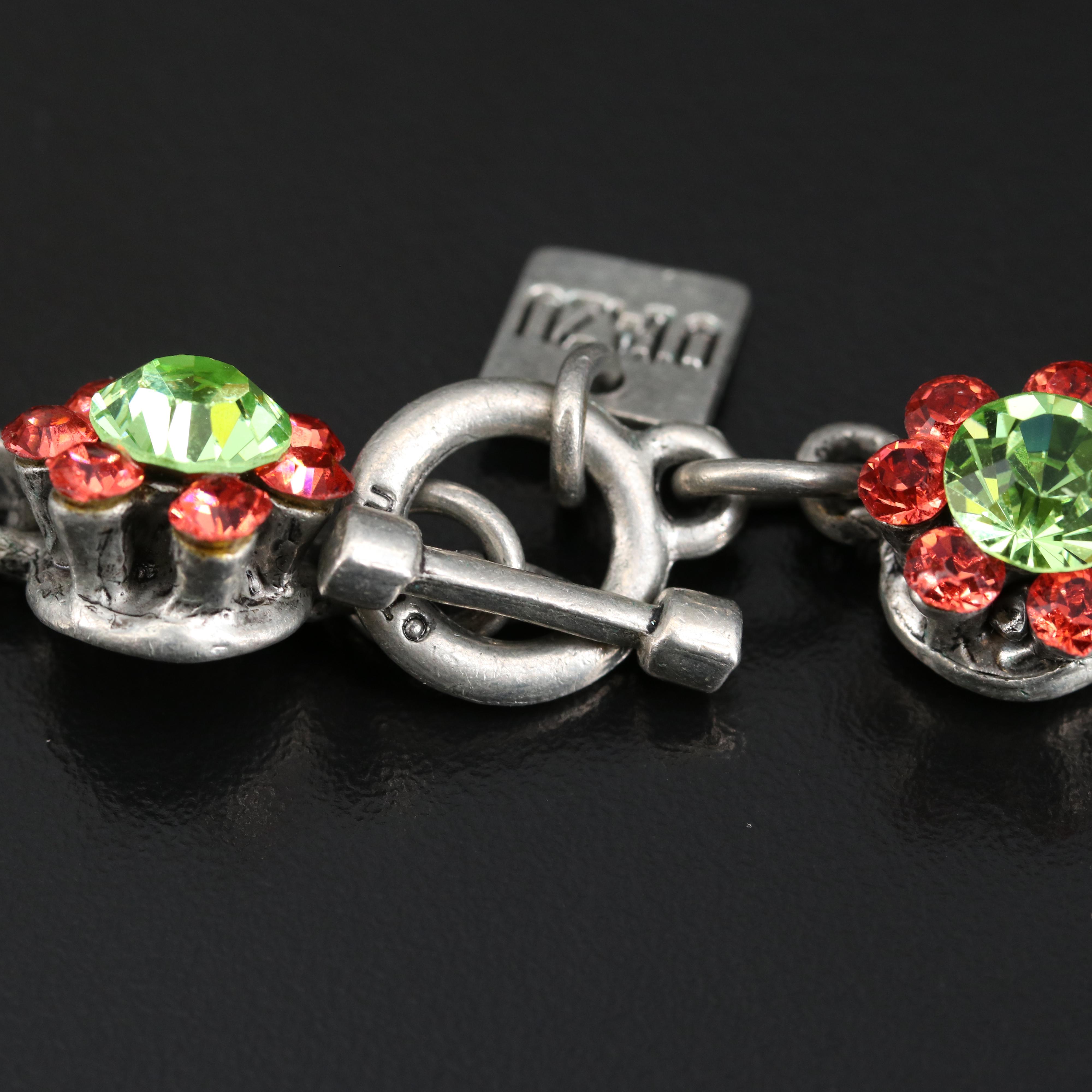 Rodrigo Otazu Rhinestone Flower Necklace and Earrings