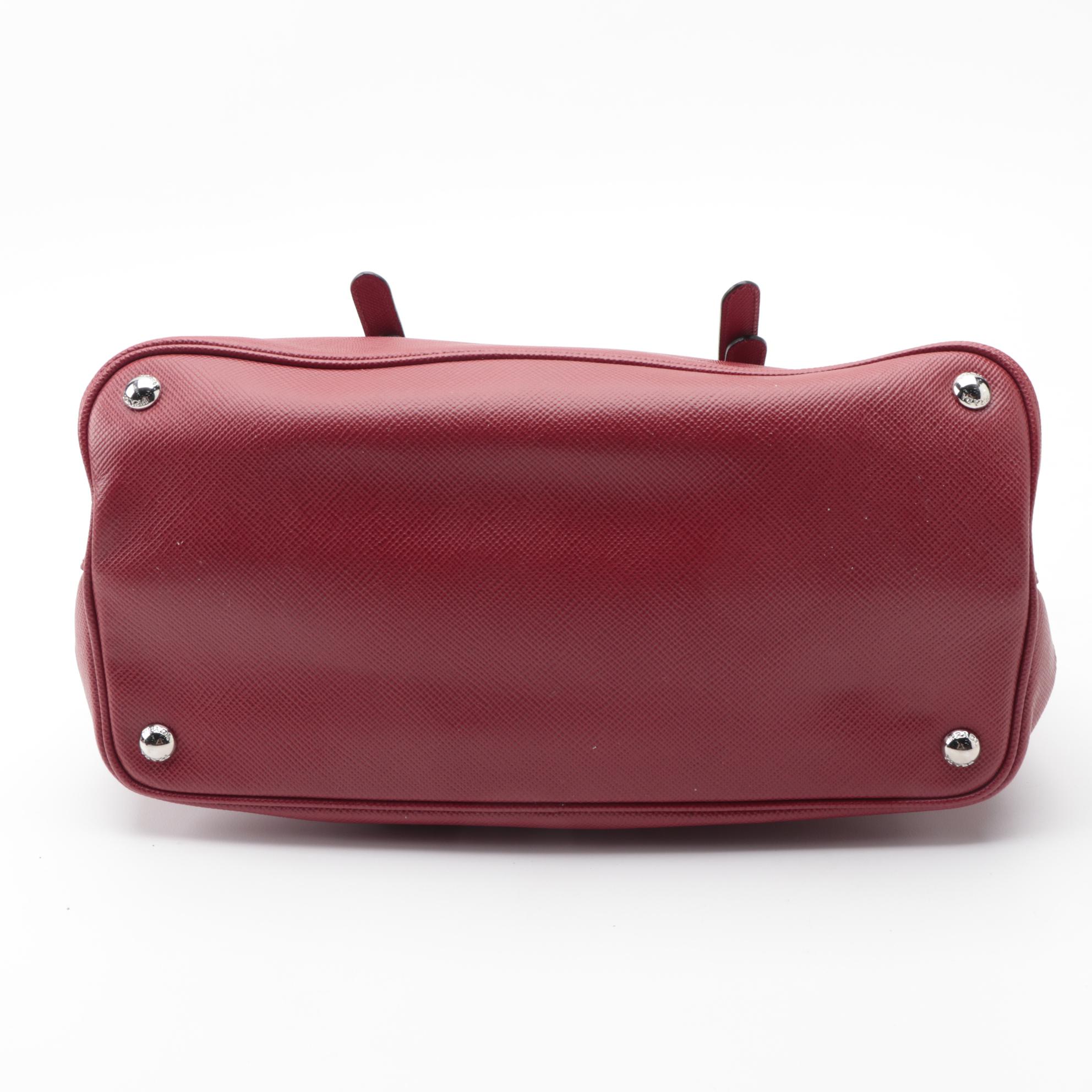 Prada Red Saffiano Lux Leather Large Flap Satchel