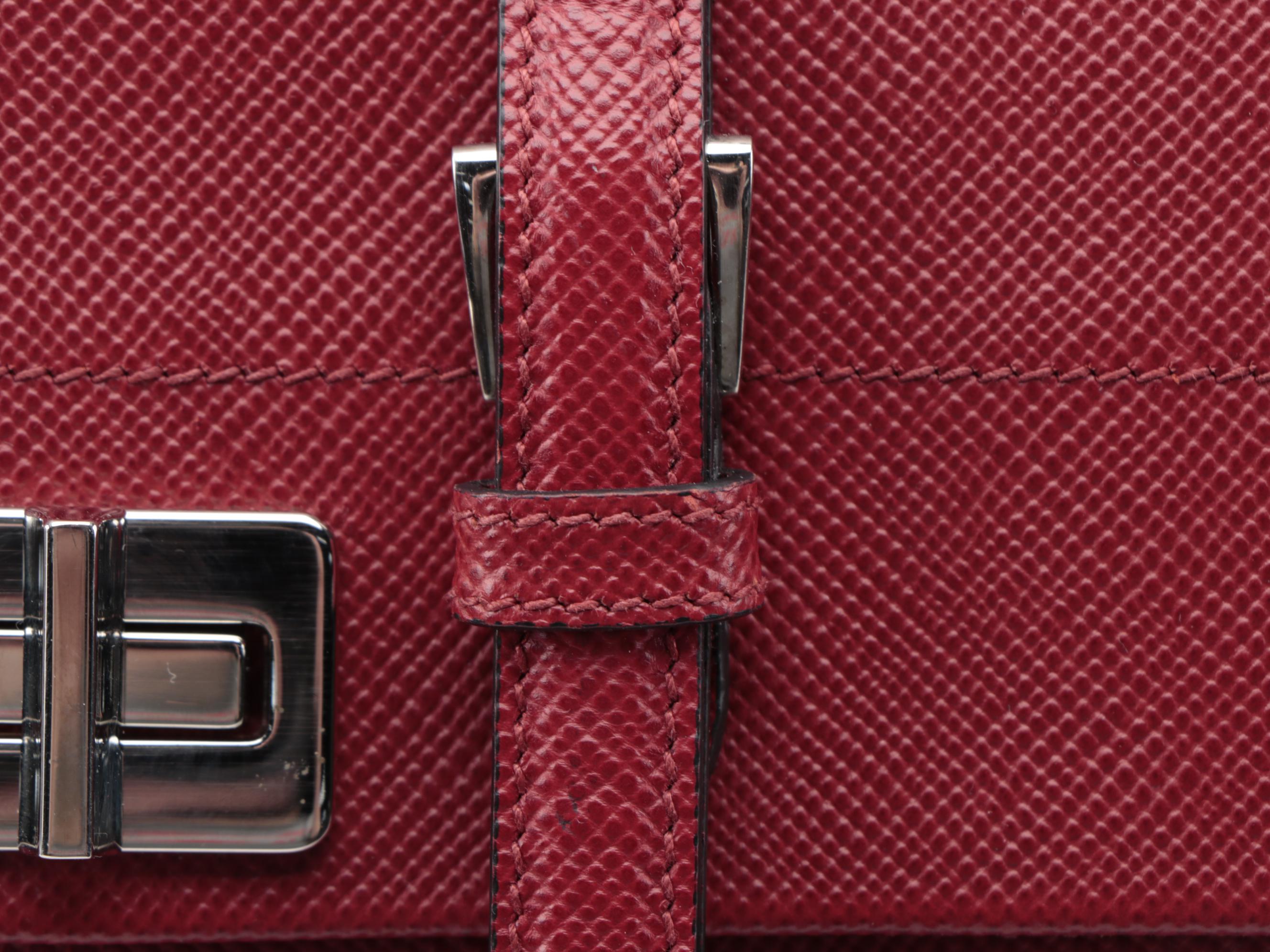 Prada Red Saffiano Lux Leather Large Flap Satchel