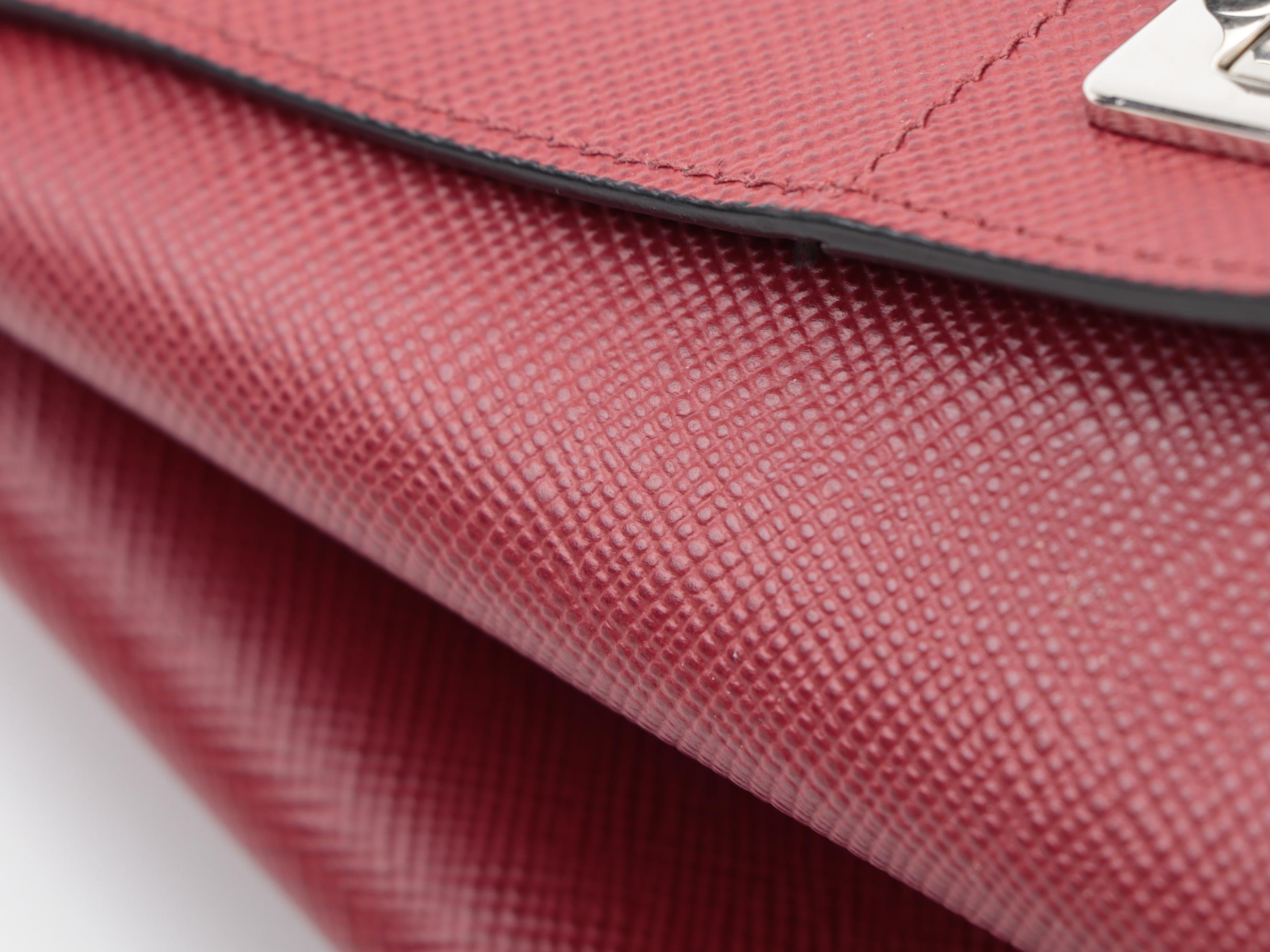 Prada Red Saffiano Lux Leather Large Flap Satchel