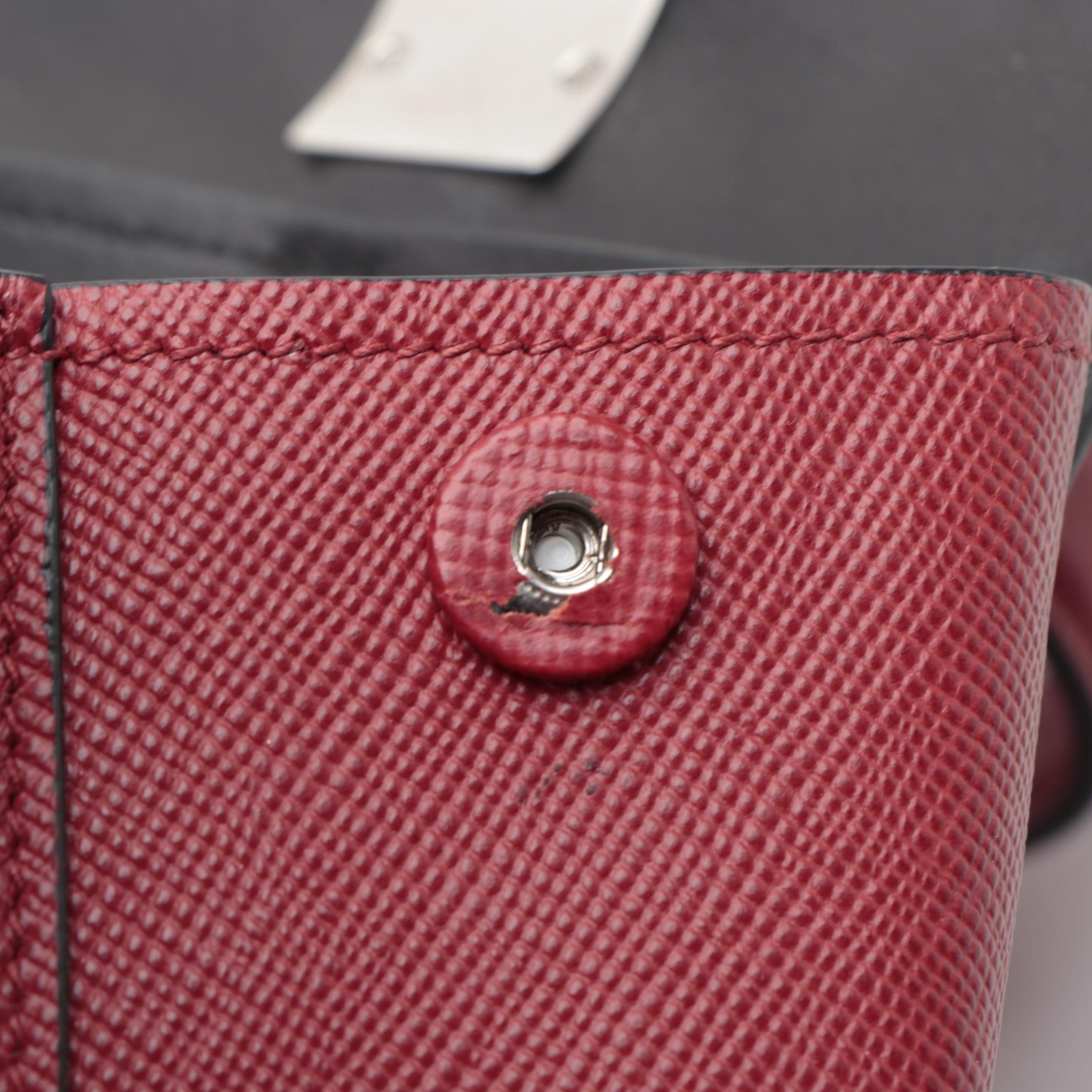 Prada Red Saffiano Lux Leather Large Flap Satchel