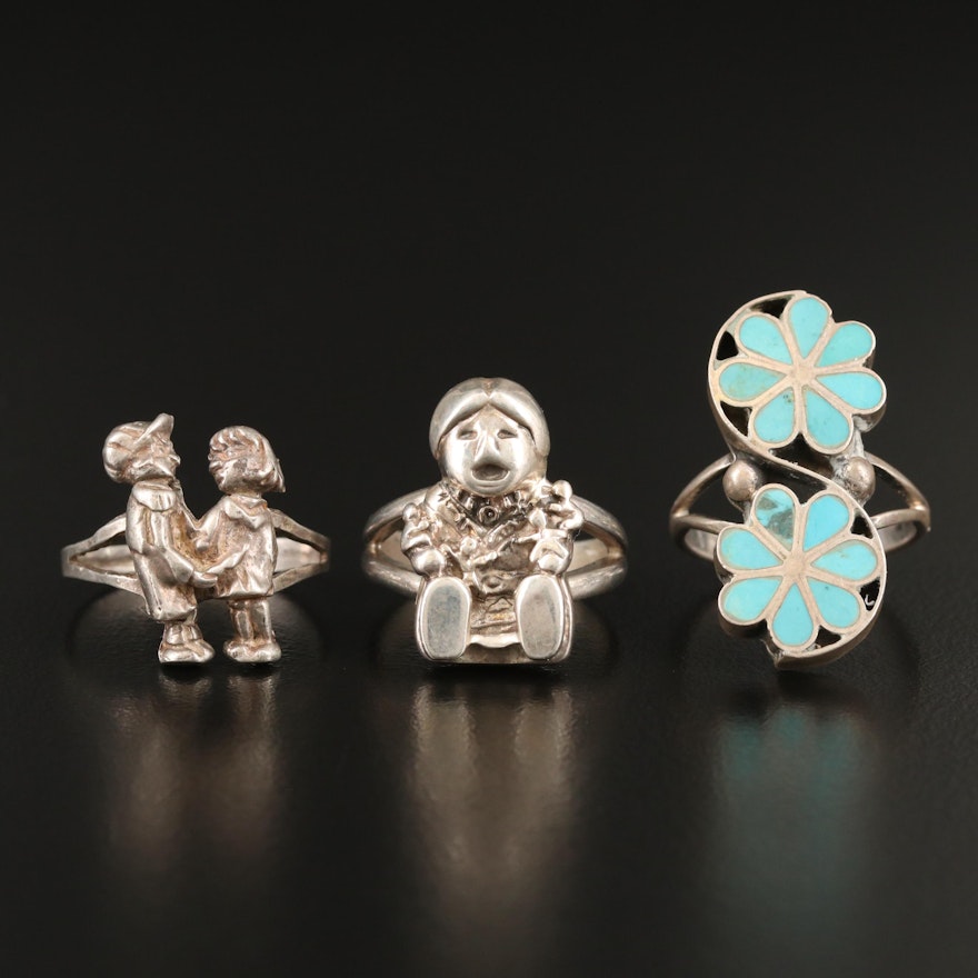 Sterling Rings Featuring Carol Felley, Los Ballesteros and Turquoise