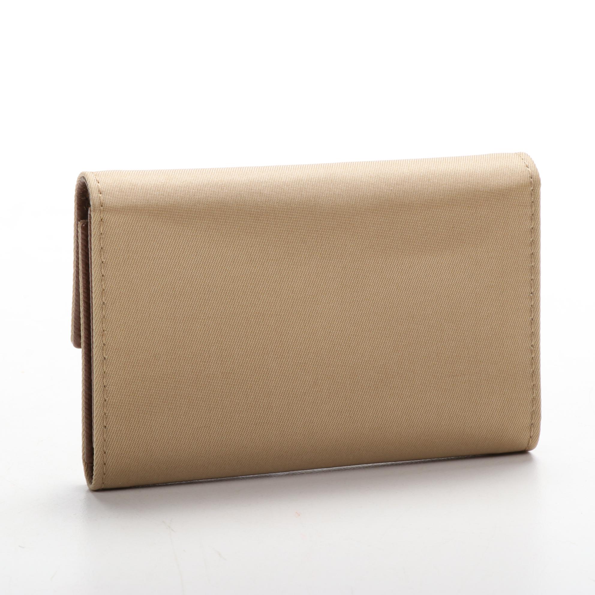 Prada Six-Key Hook Case in Beige Tessuto Nylon and Saffiano Leather