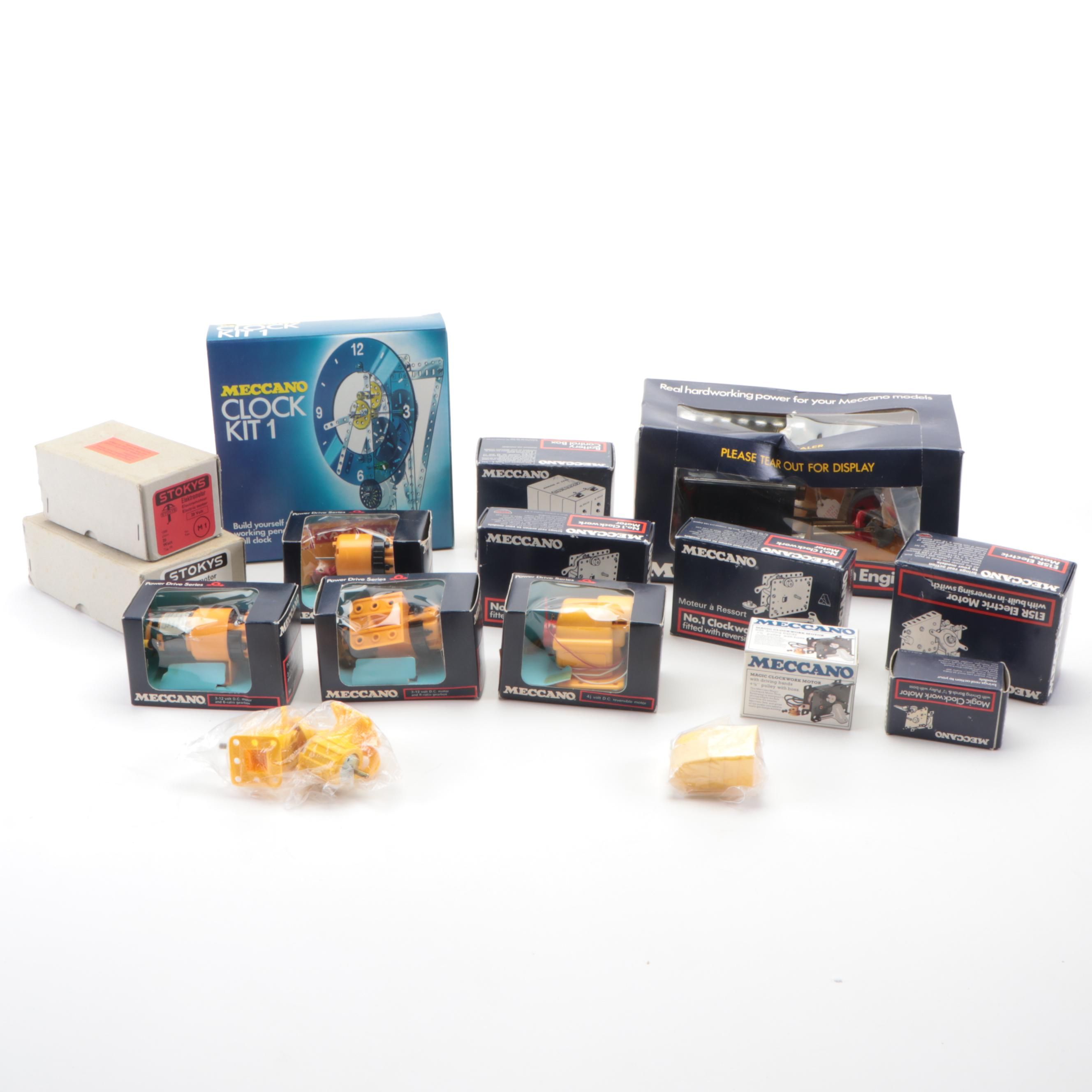 Assortment of Meccano STEM Model Kits with Parts and Accessories