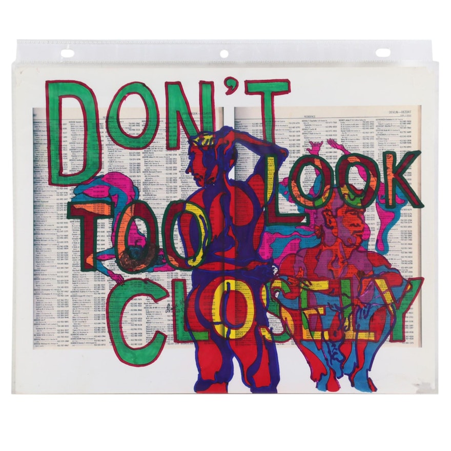 David Grim Marker Drawing "Don't Look Too Closely," 2007