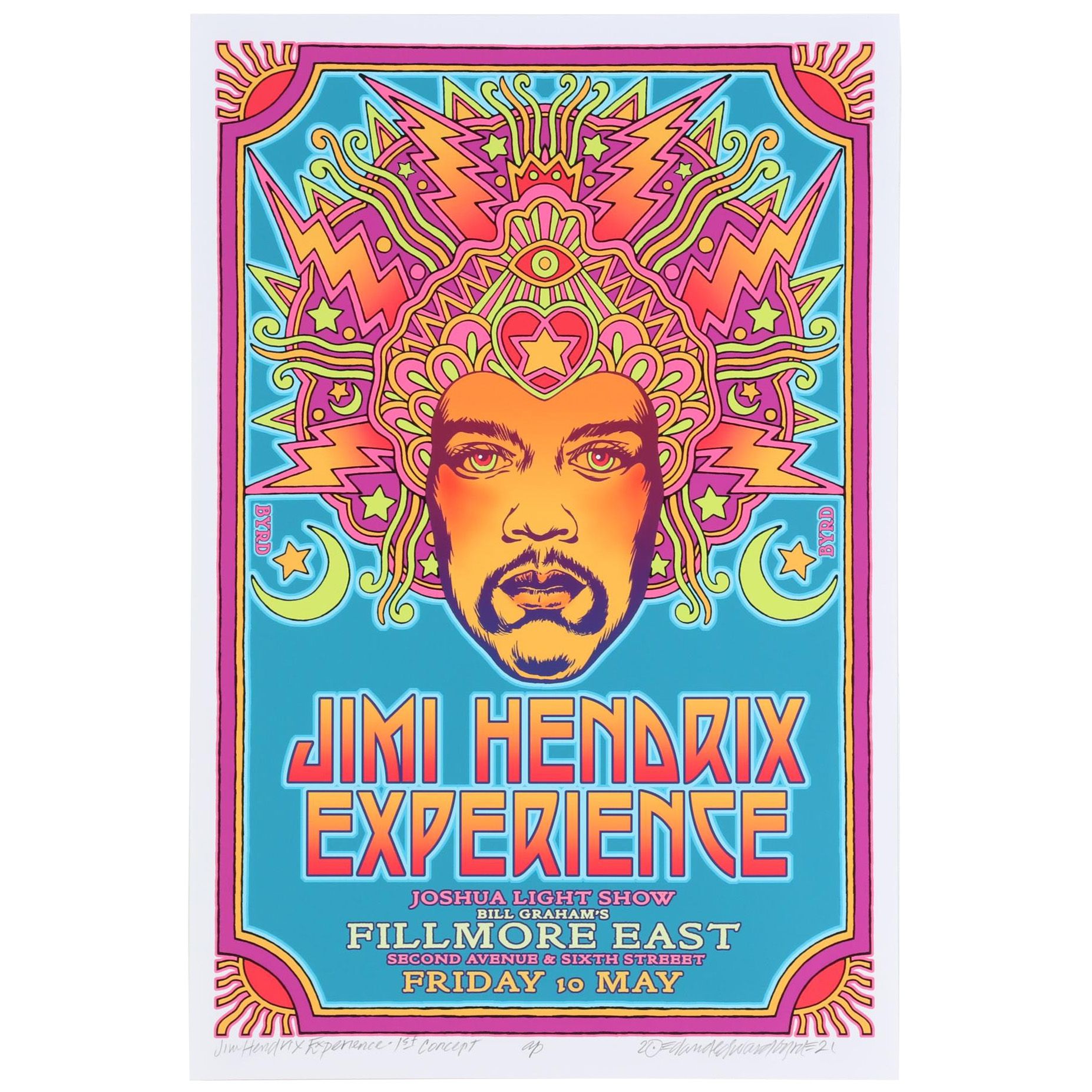 David Edward Byrd Giclée "Jimi Hendrix Experience - 1st Concept," 2021