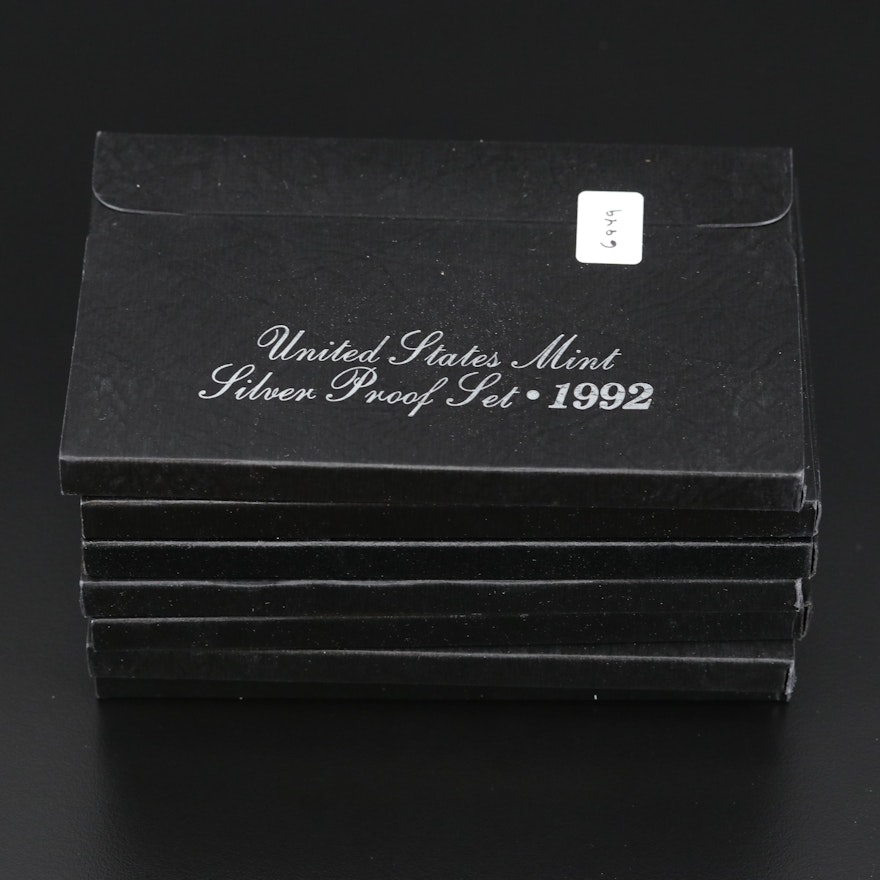 Seven U.S. Mint Silver Proof Sets