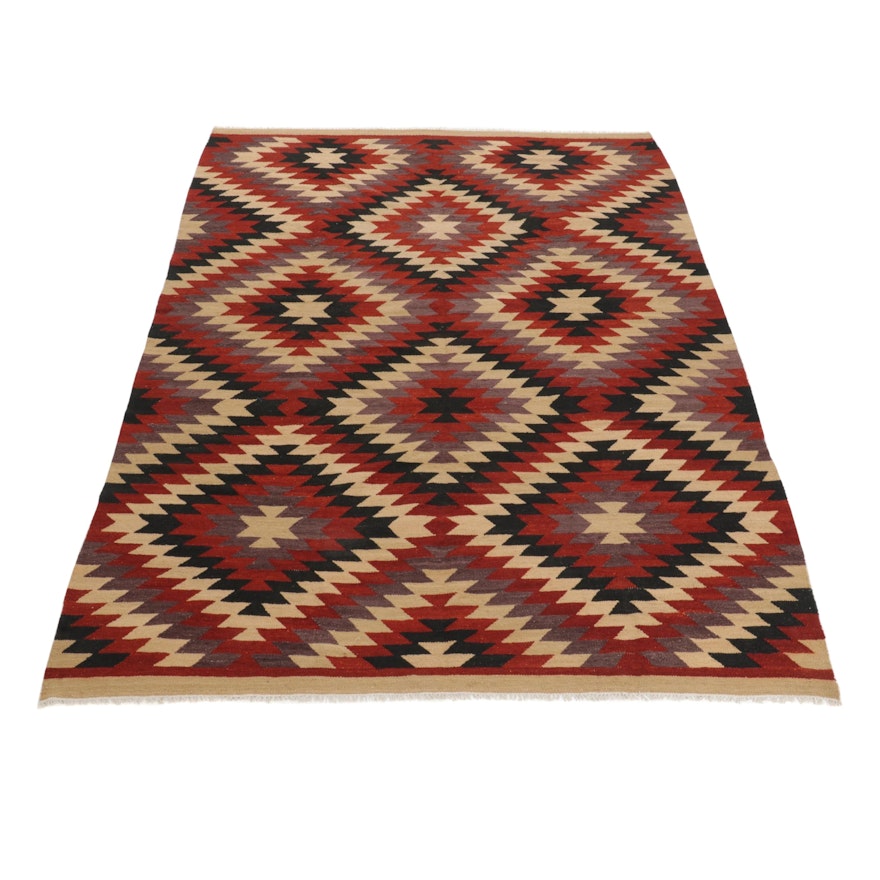 8'7 x 11'7 Handwoven Afghan Kilim Room Sized Rug