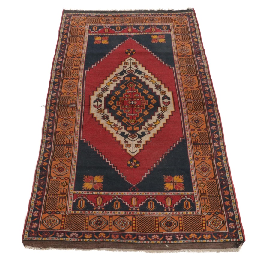 4'9 x 8' Hand-Knotted Turkish Village Area Rug