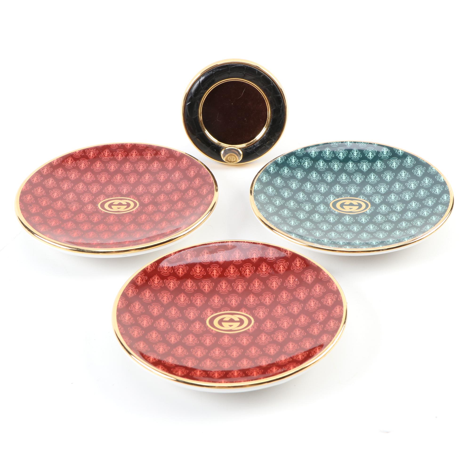 Gucci Porcelain Coasters and Miniature Picture Frame