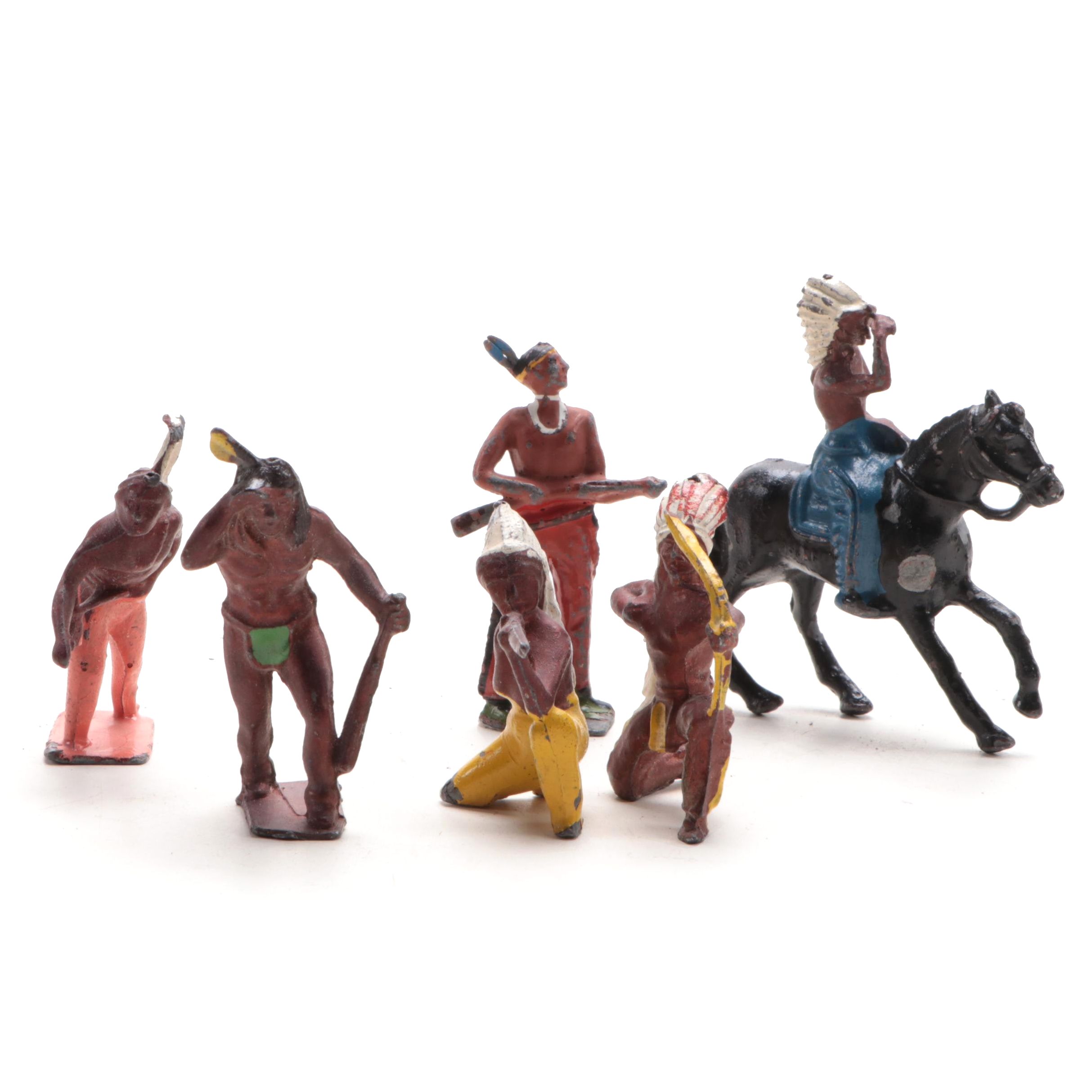 Enameled Metal Historical Figurines, Mid-20th Century