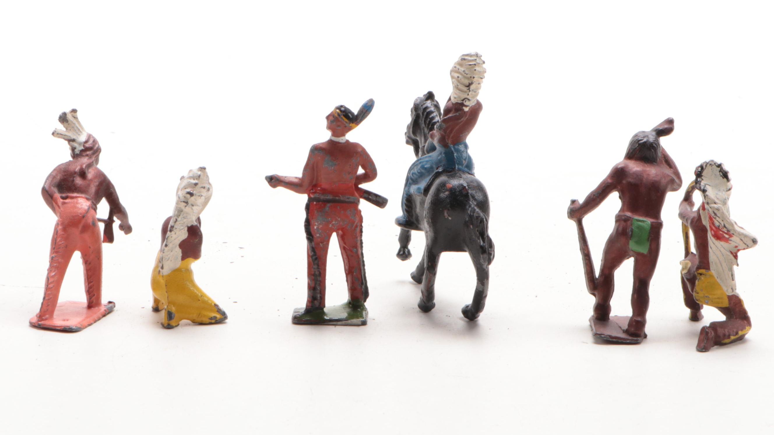 Enameled Metal Historical Figurines, Mid-20th Century