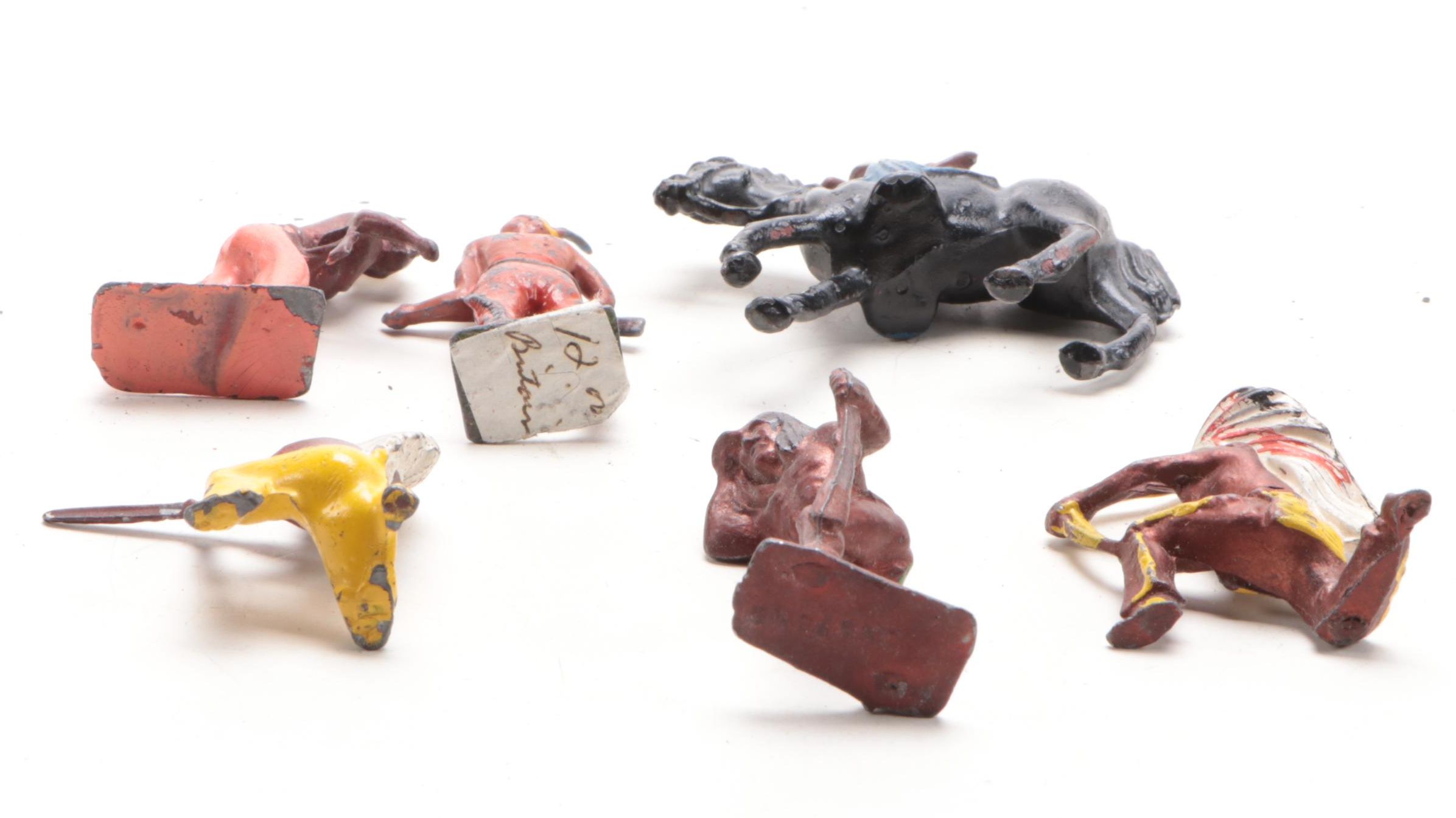 Enameled Metal Historical Figurines, Mid-20th Century