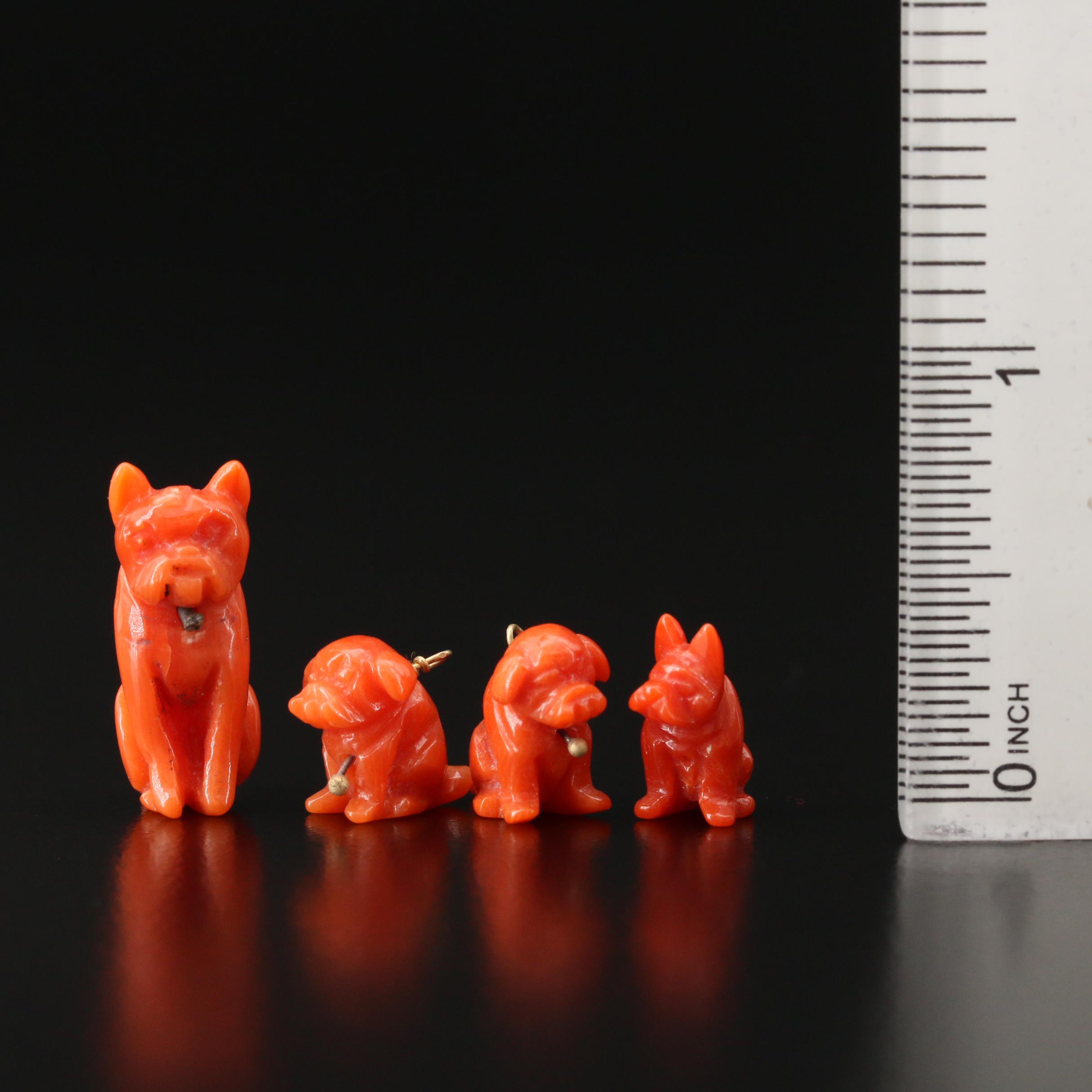 Loose Carved Dog Corals