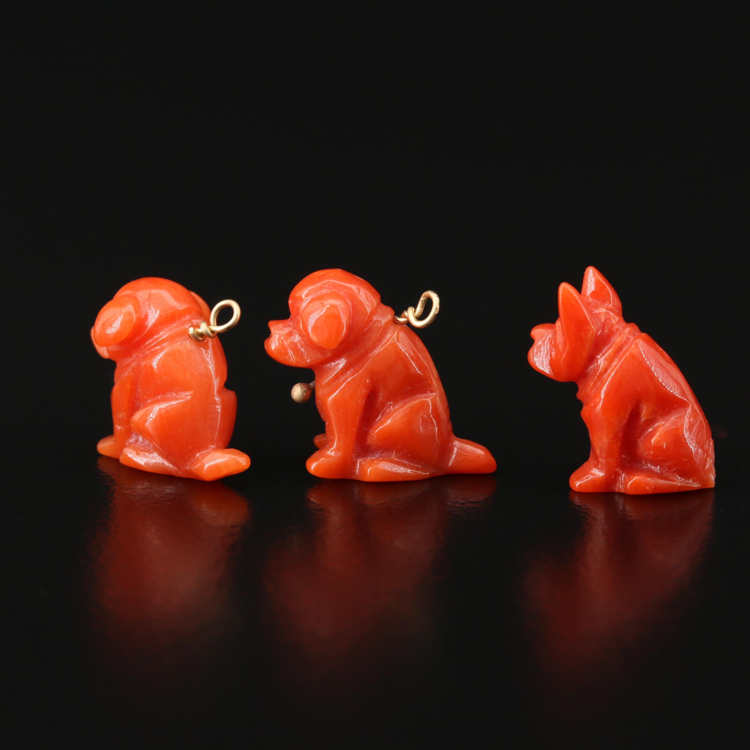 Loose Carved Dog Corals