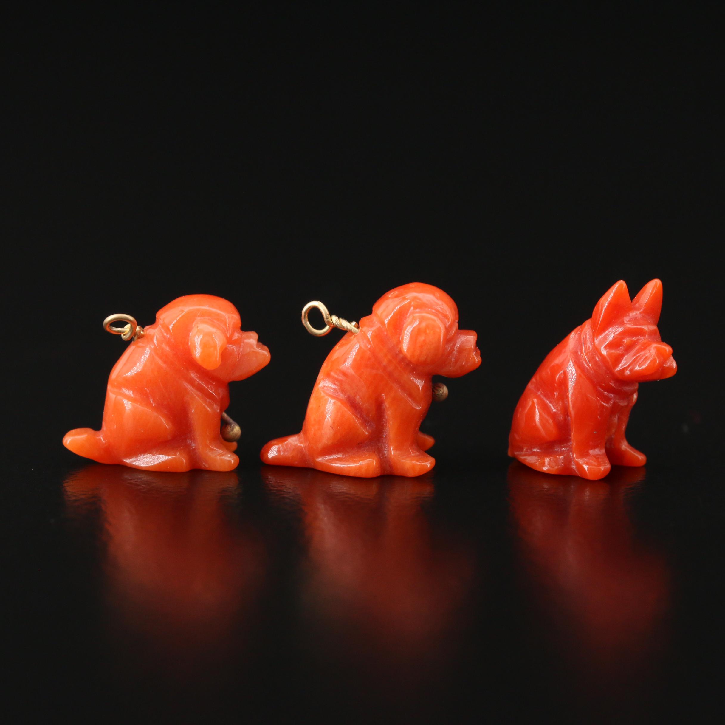 Loose Carved Dog Corals