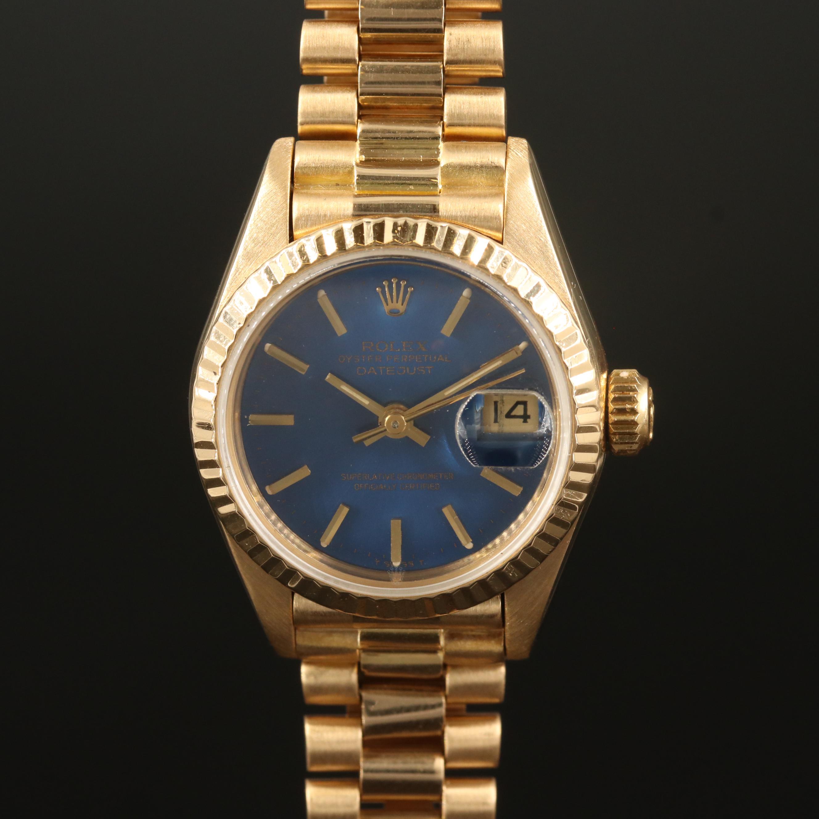 1984 Rolex "Datejust President" 18K Yellow Gold Automatic Watch