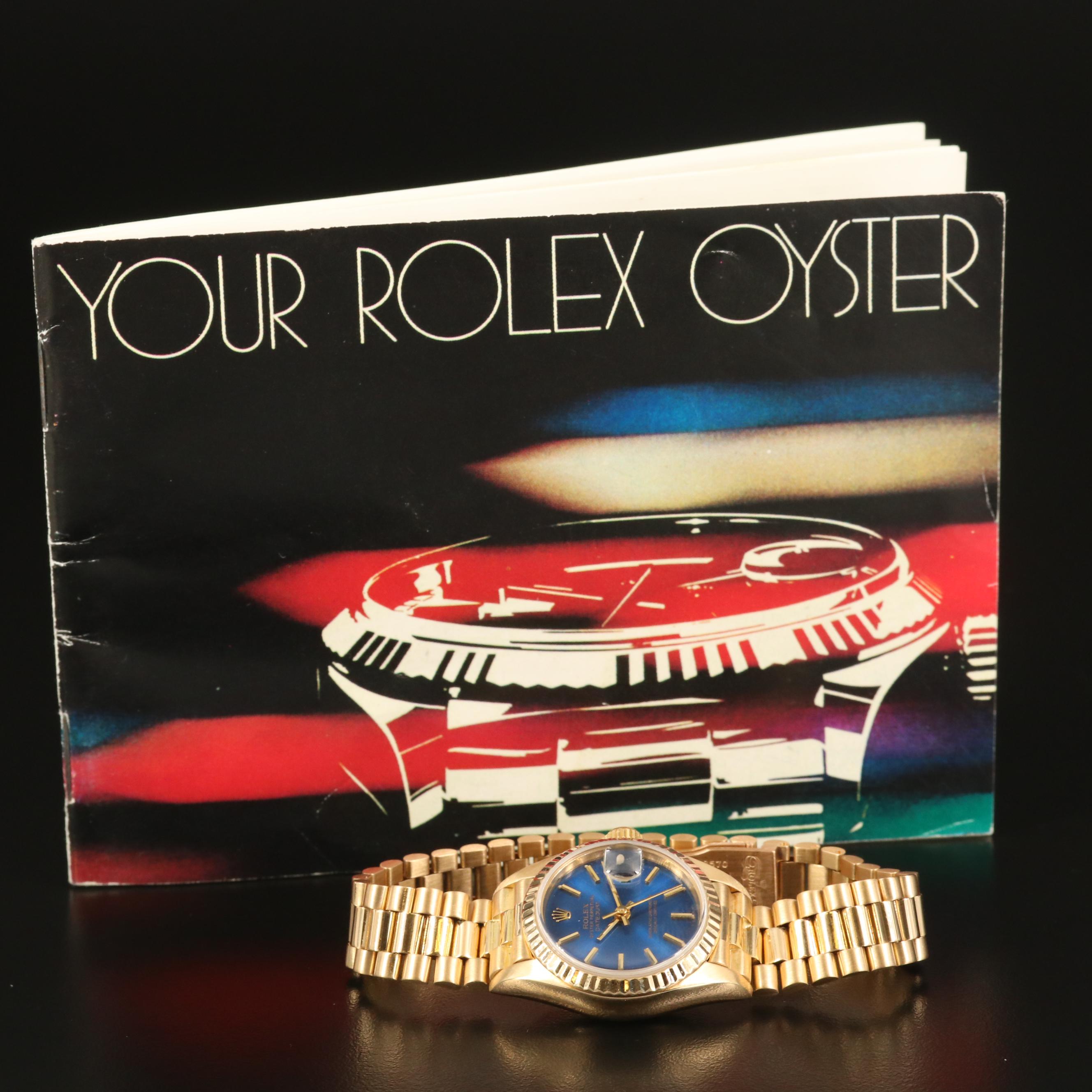 1984 Rolex "Datejust President" 18K Yellow Gold Automatic Watch