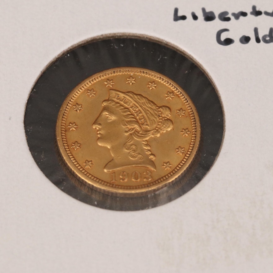 1903 Liberty Head $2.50 Gold Quarter Eagle Coin