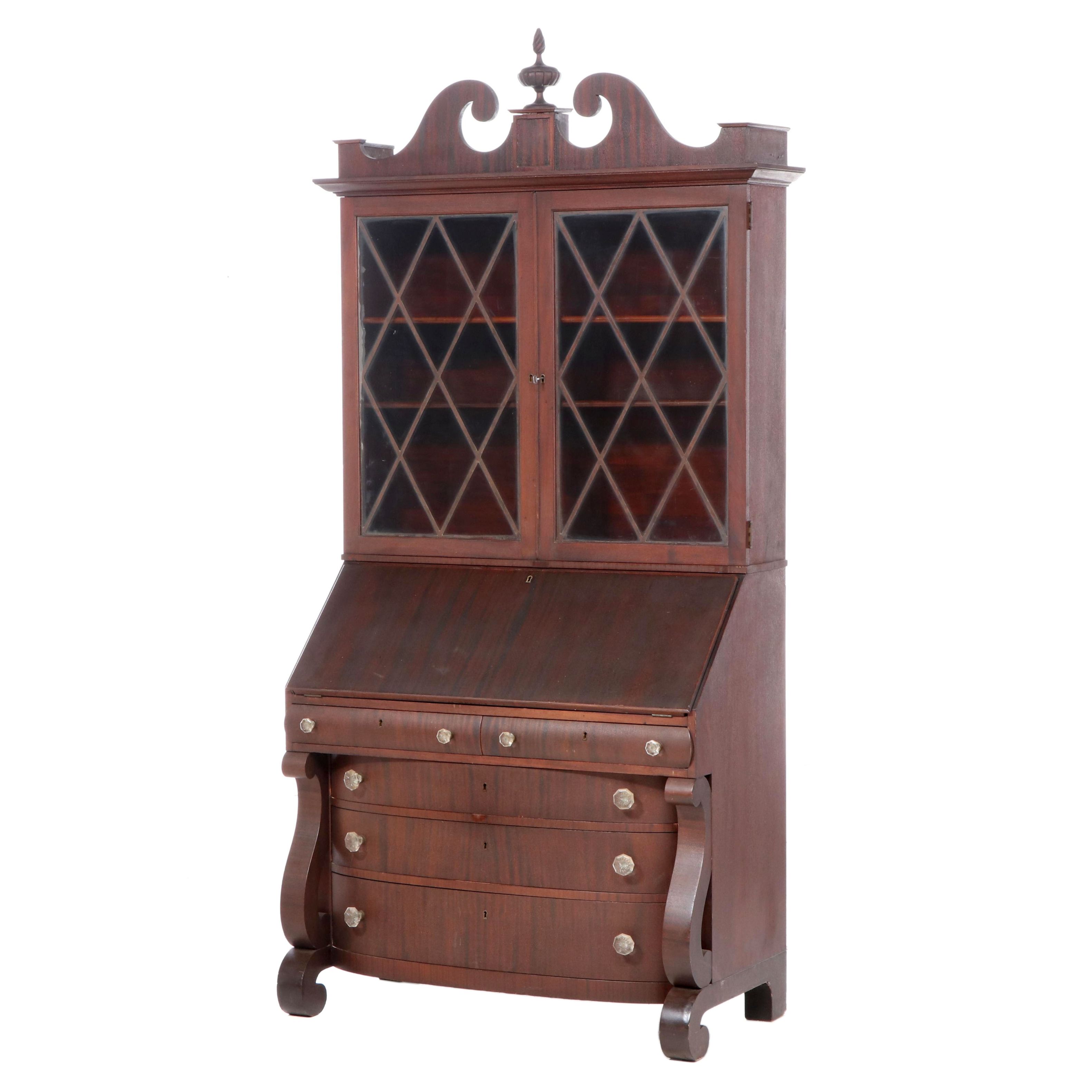 Empire Style Mahogany Secretary Desk, Early 20th Century