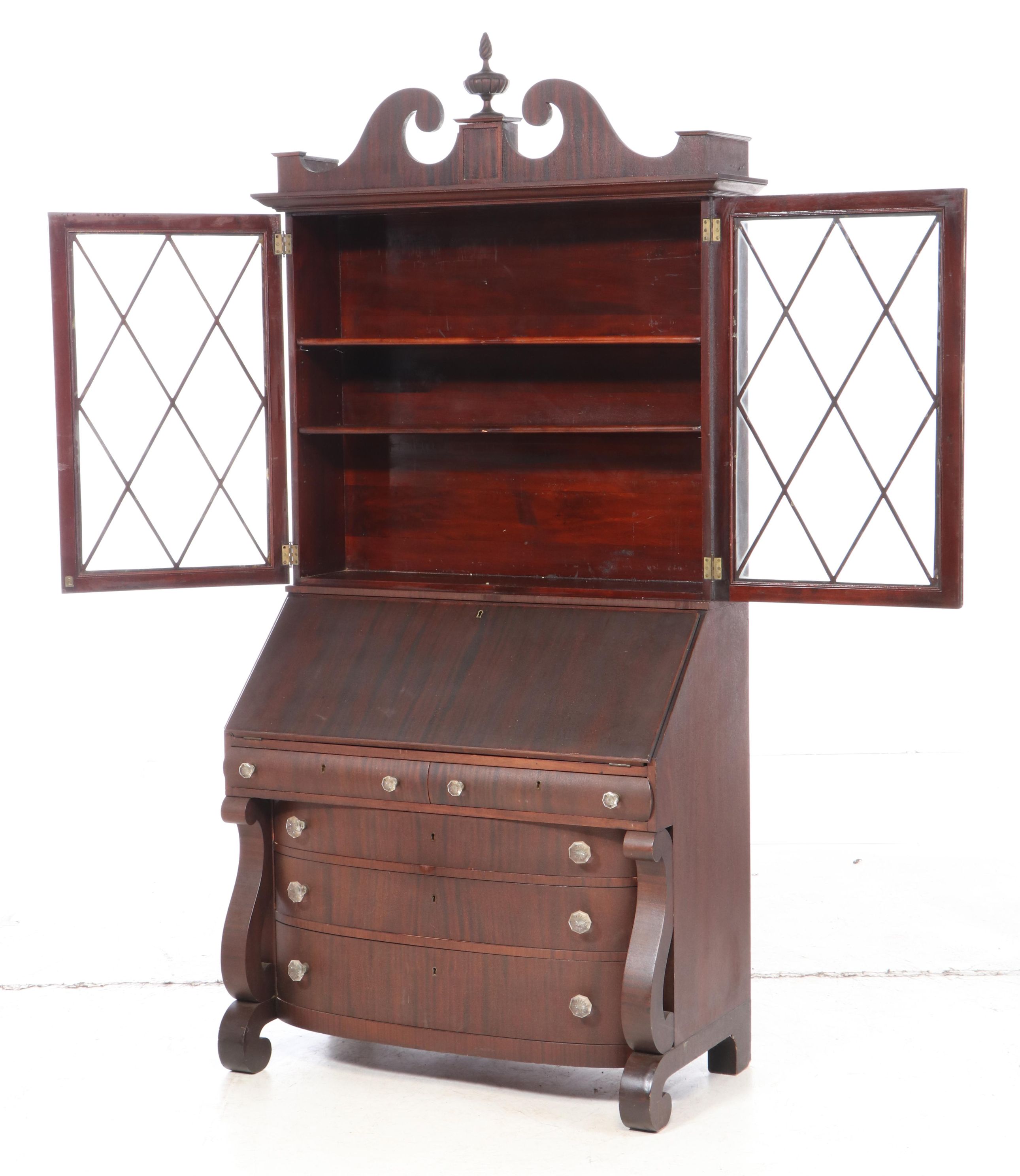 Empire Style Mahogany Secretary Desk, Early 20th Century
