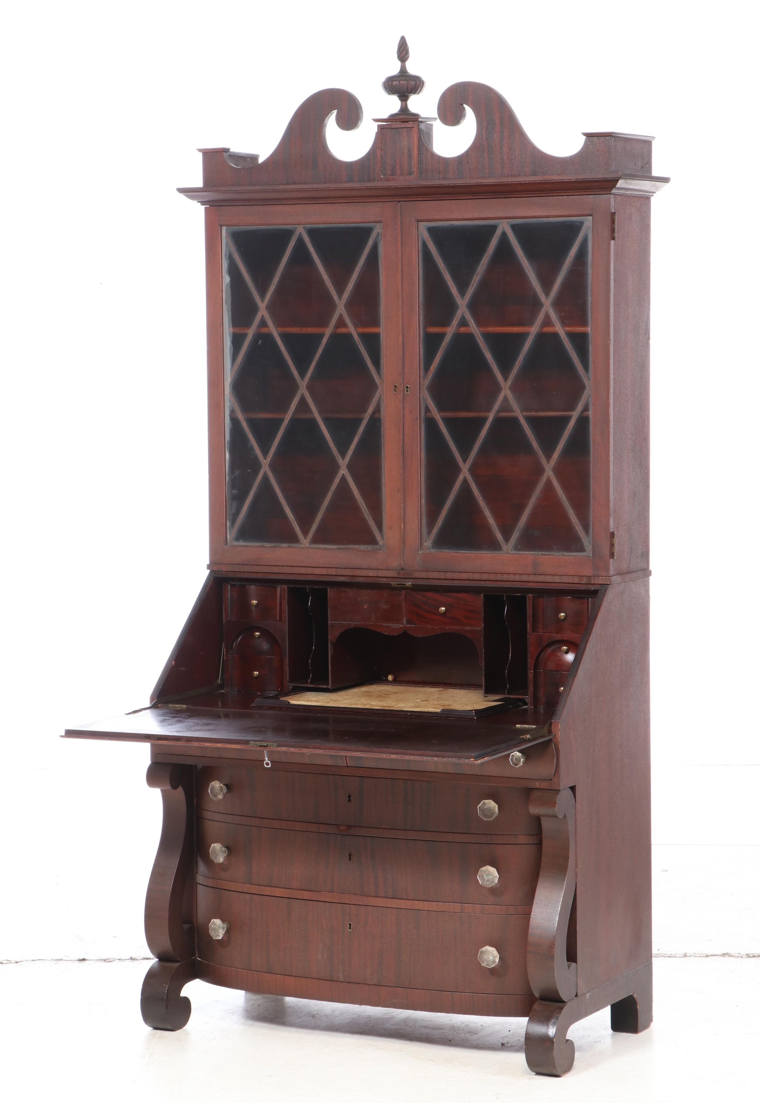 Empire Style Mahogany Secretary Desk, Early 20th Century