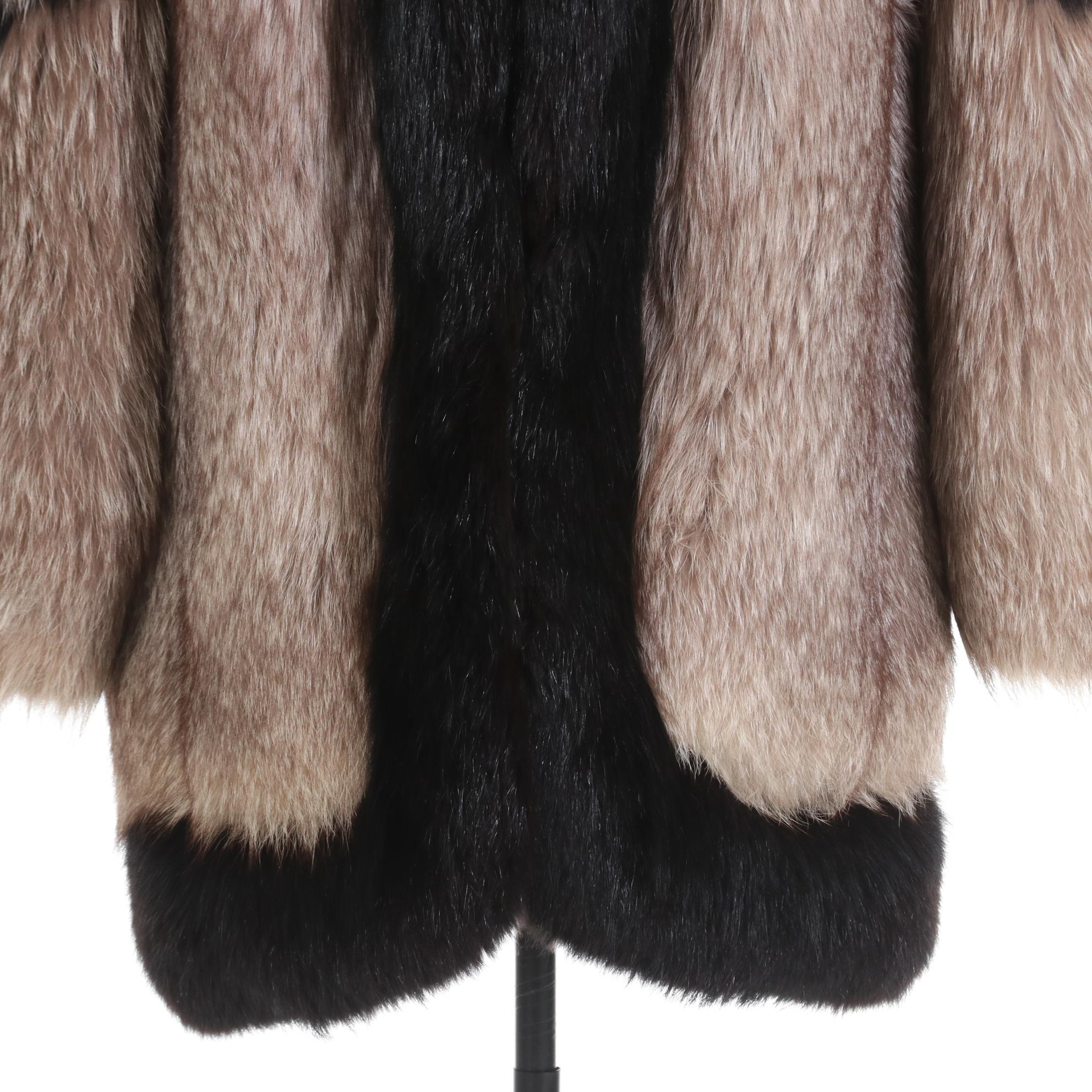 Platinum and Black Fox Fur Stroller Coat