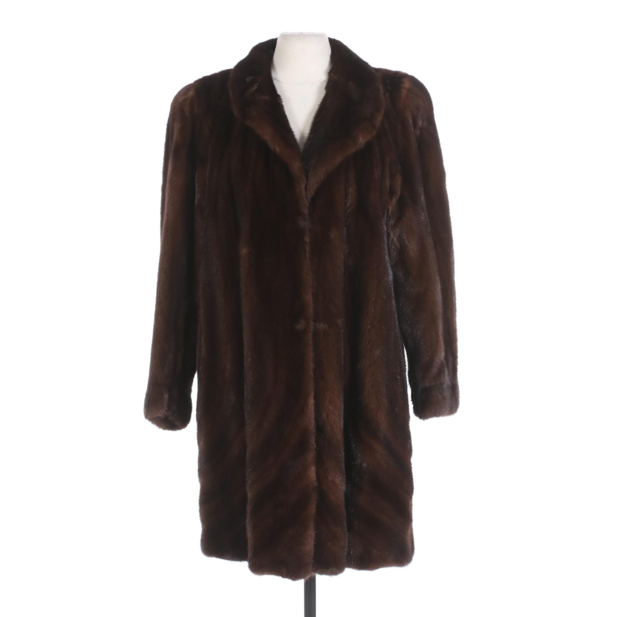 Mink Fur Directional Pelt Swing Coat