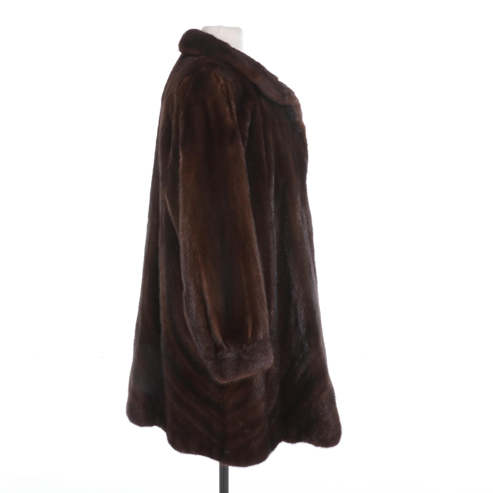 Mink Fur Directional Pelt Swing Coat