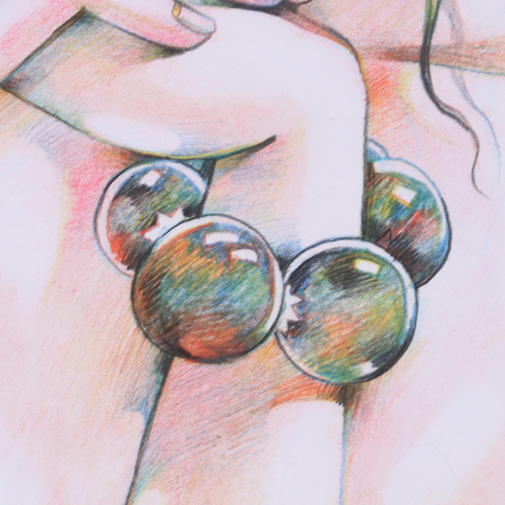 Maria Ramazanova Colored Pencil Drawing of Female Figures, 2020