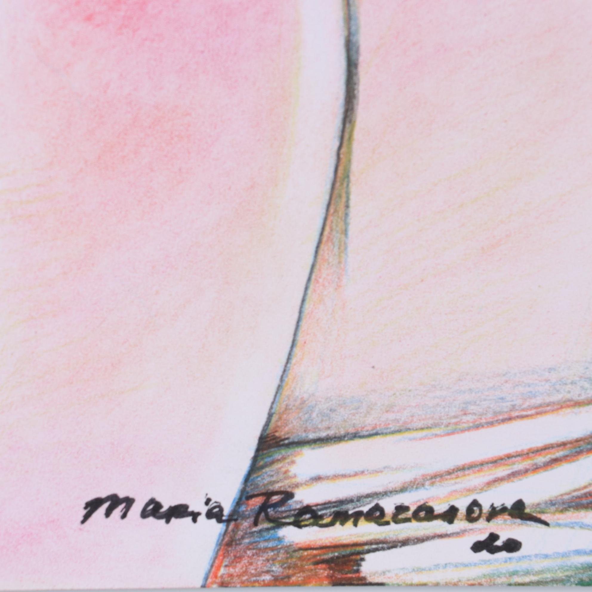 Maria Ramazanova Colored Pencil Drawing of Female Figures, 2020