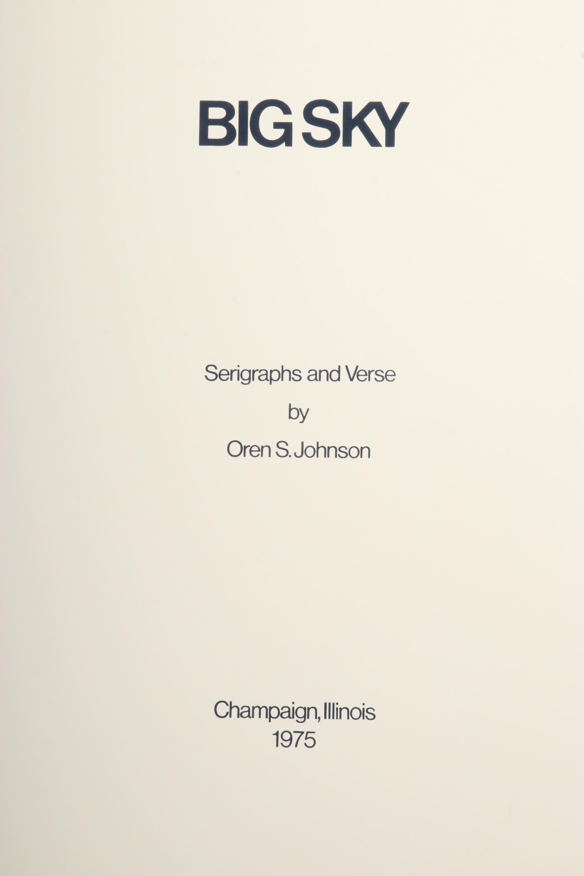 Oren S. Johnson Folio "Big Sky: Serigraphs and Verse," 1975
