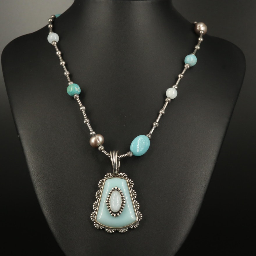 Carolyn Pollack "Sincerely Southwest" Sterling Turquoise and Gemstone Necklace