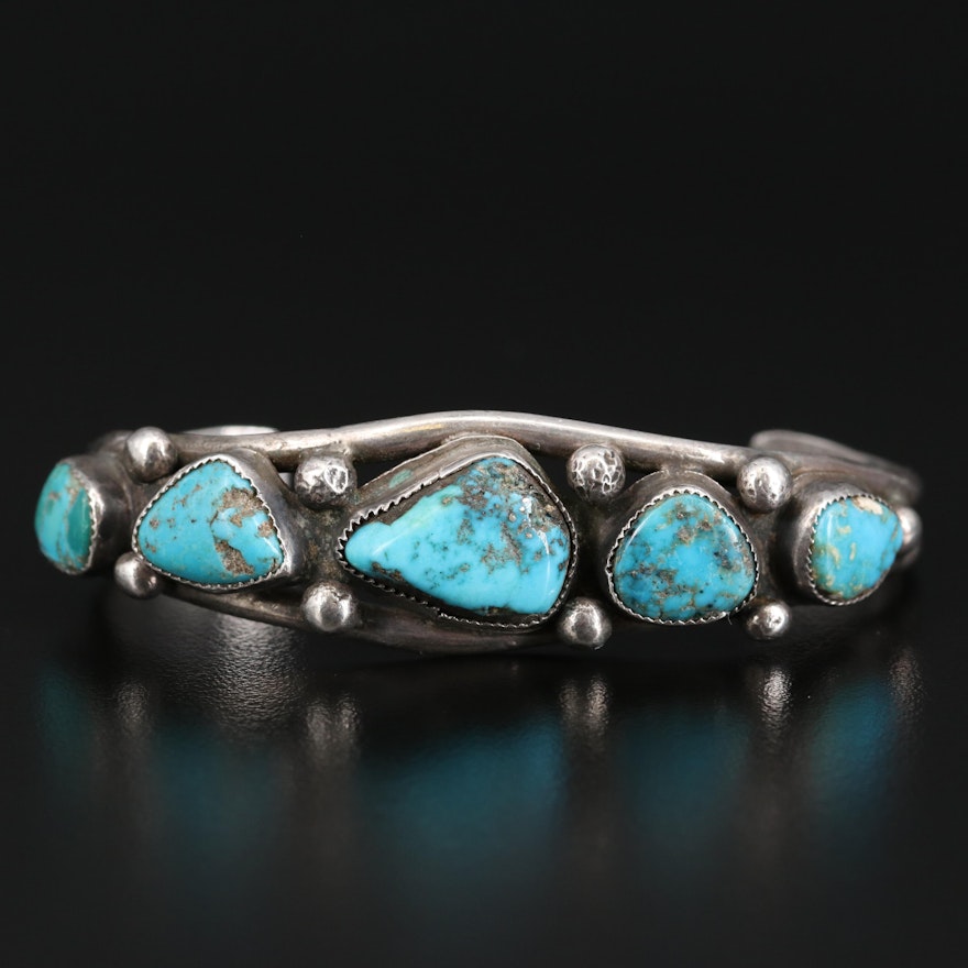 Southwestern Sterling Turquoise Cuff