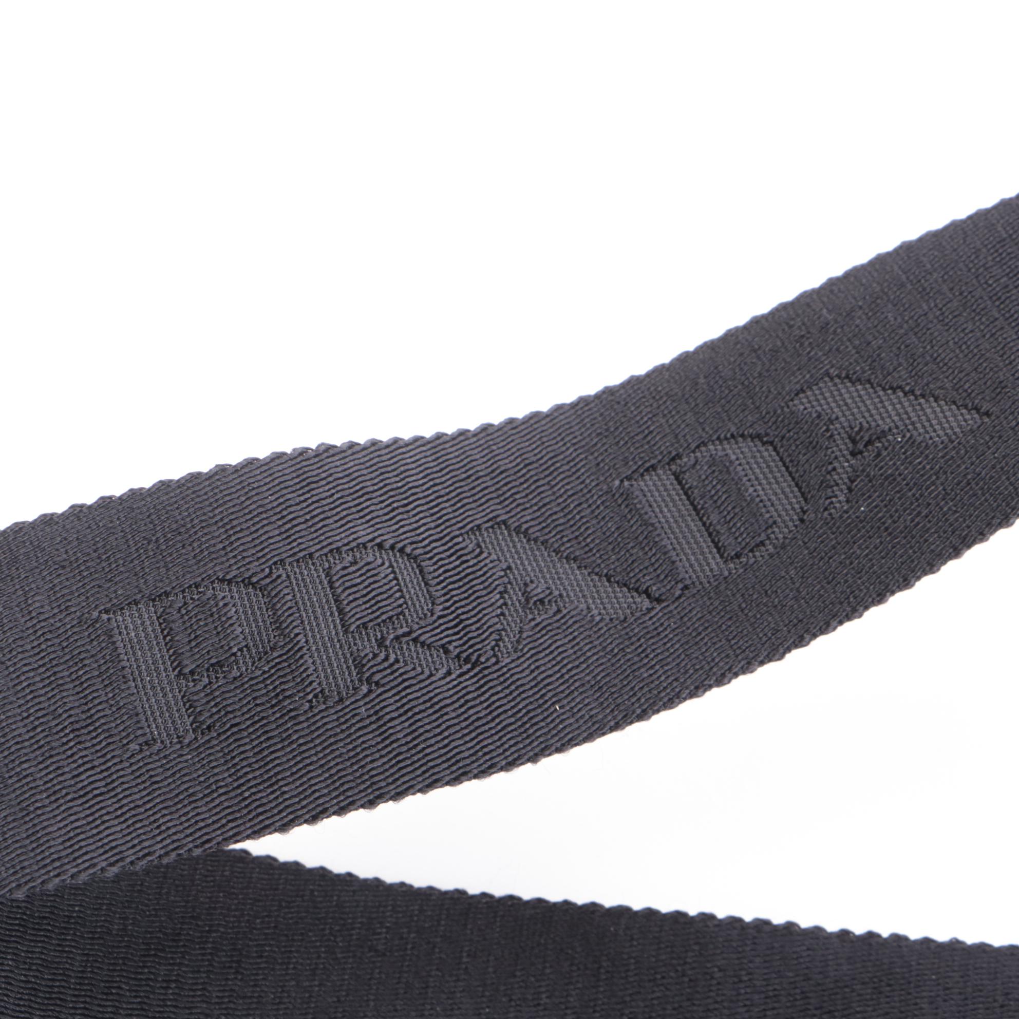 Prada Logo Black Nylon Messenger Bag with Saffiano Leather Trim