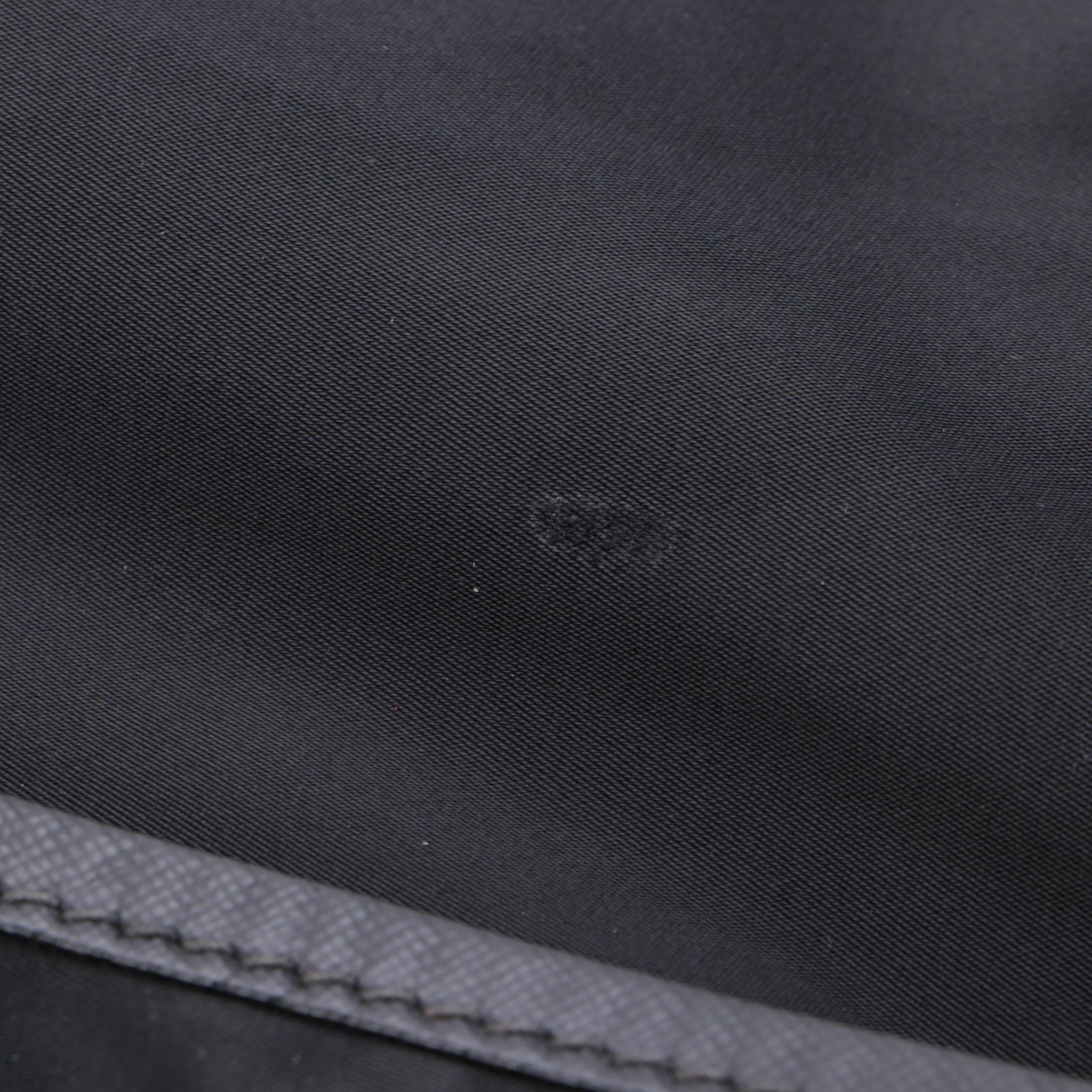 Prada Logo Black Nylon Messenger Bag with Saffiano Leather Trim