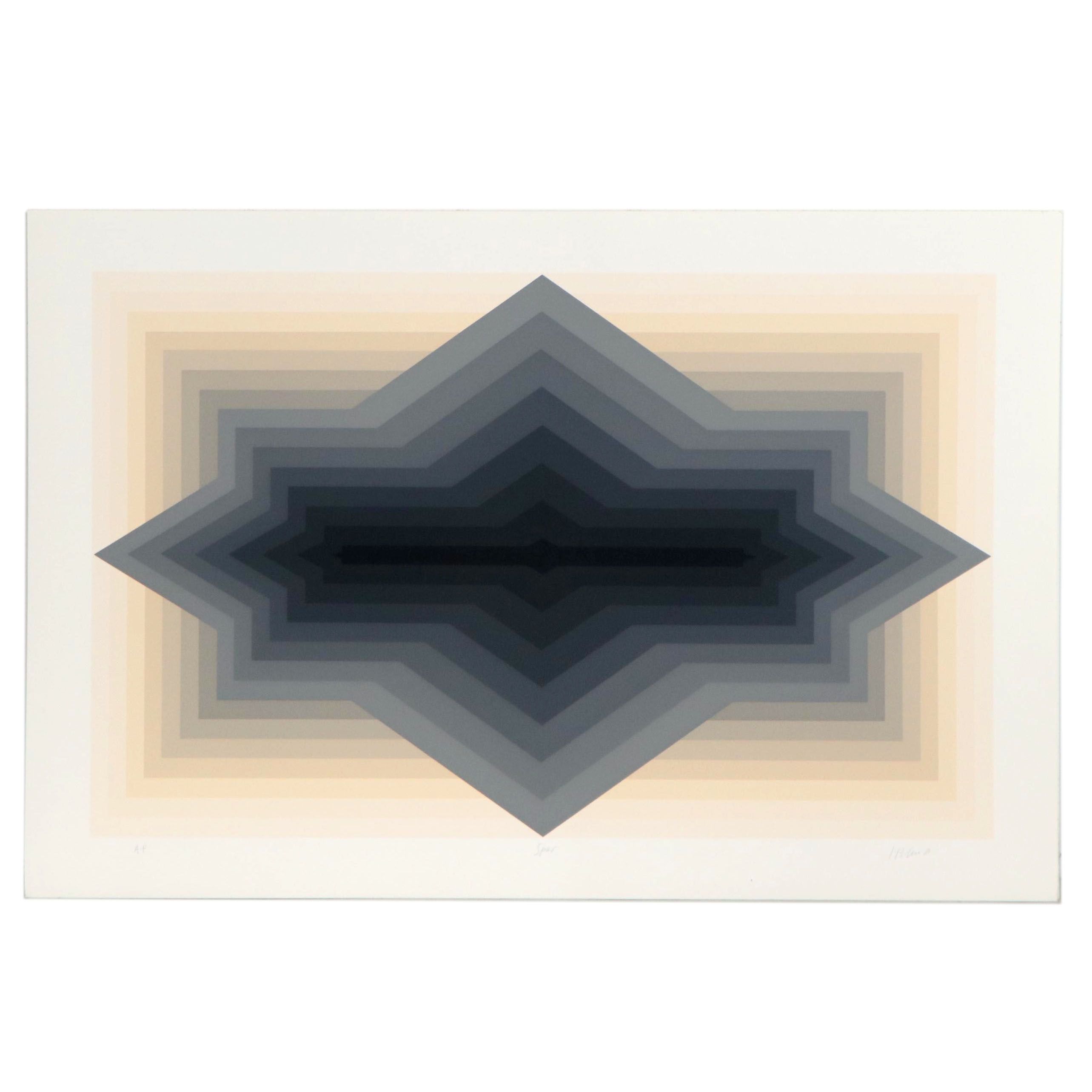 Jurgen Peters Op Art Serigraph "Spur," 1981