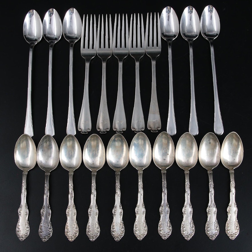 Tiffany & Co. "Flemish" Sterling Forks with Sterling and Silver Plate Spoons