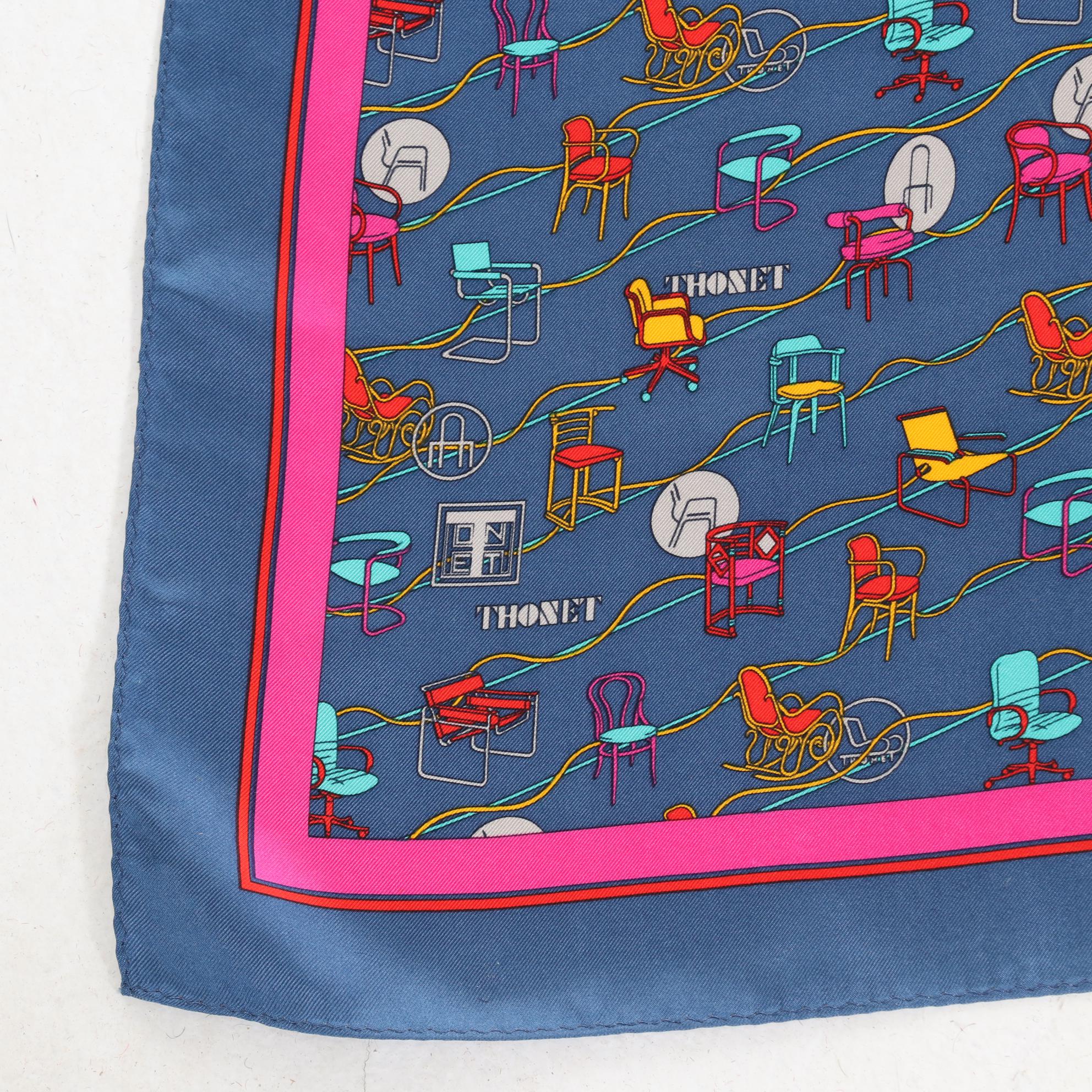 Thonet Furniture Silk Scarf with Modernist Chair Motif