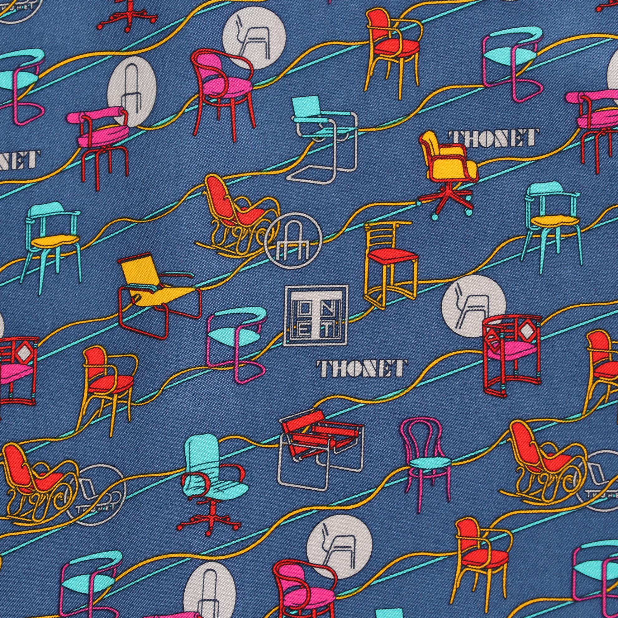 Thonet Furniture Silk Scarf with Modernist Chair Motif