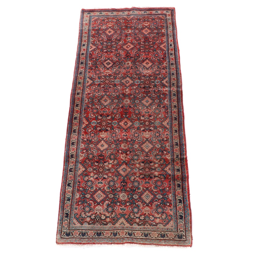 3'10 x 10'8 Hand-Knotted Persian Hamadan Wool Long Rug