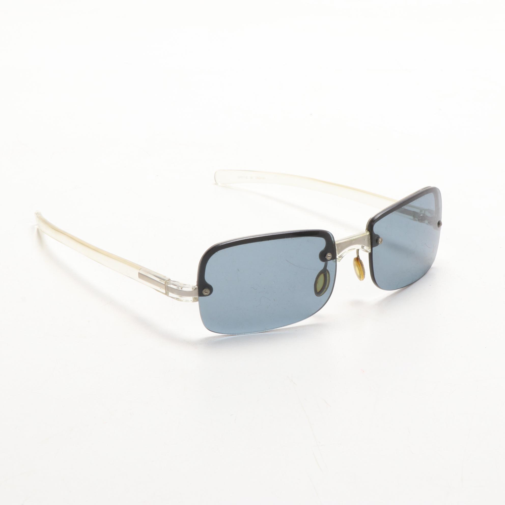 Prada SPR11B Rimless Sunglasses with Clear Bayonet Temples