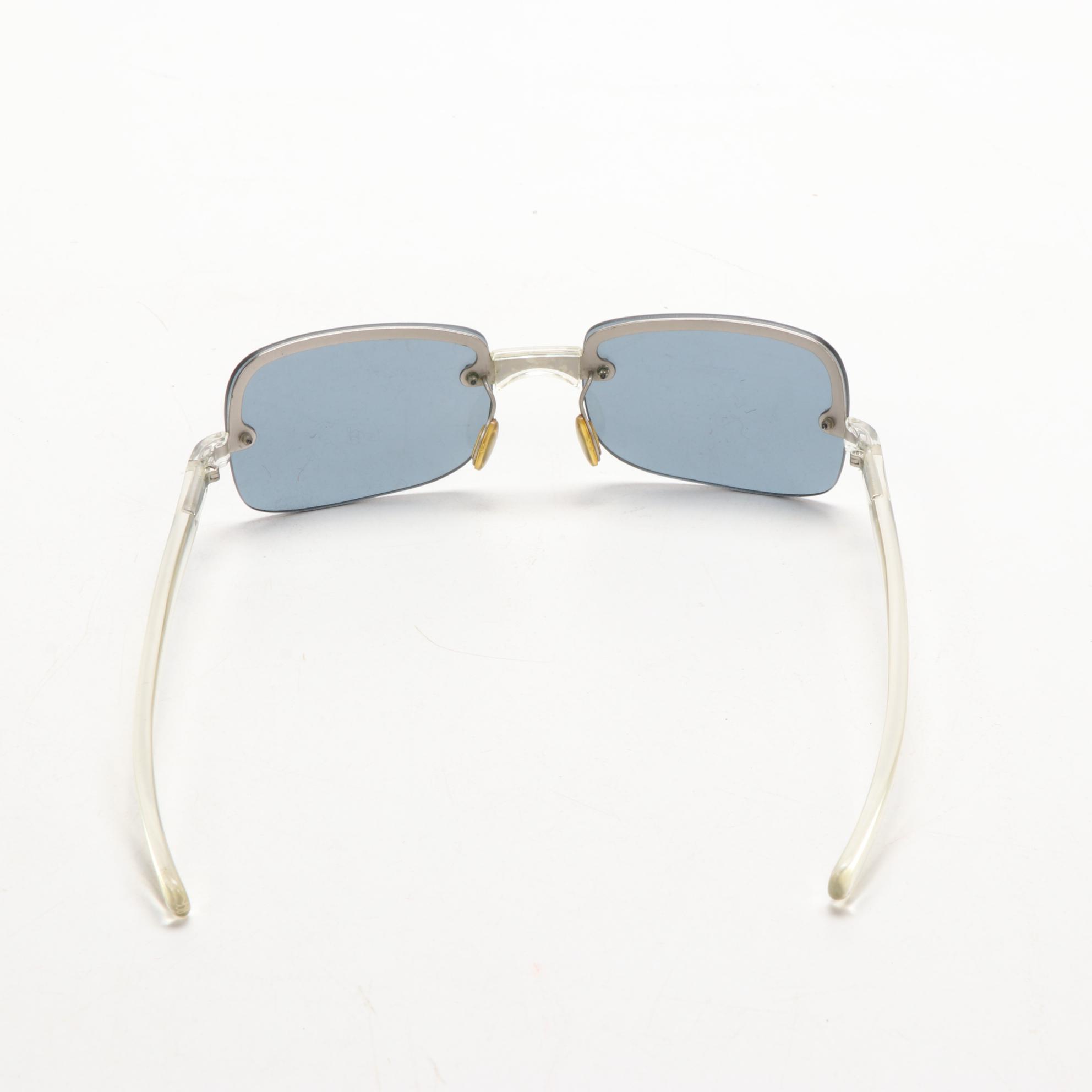 Prada SPR11B Rimless Sunglasses with Clear Bayonet Temples