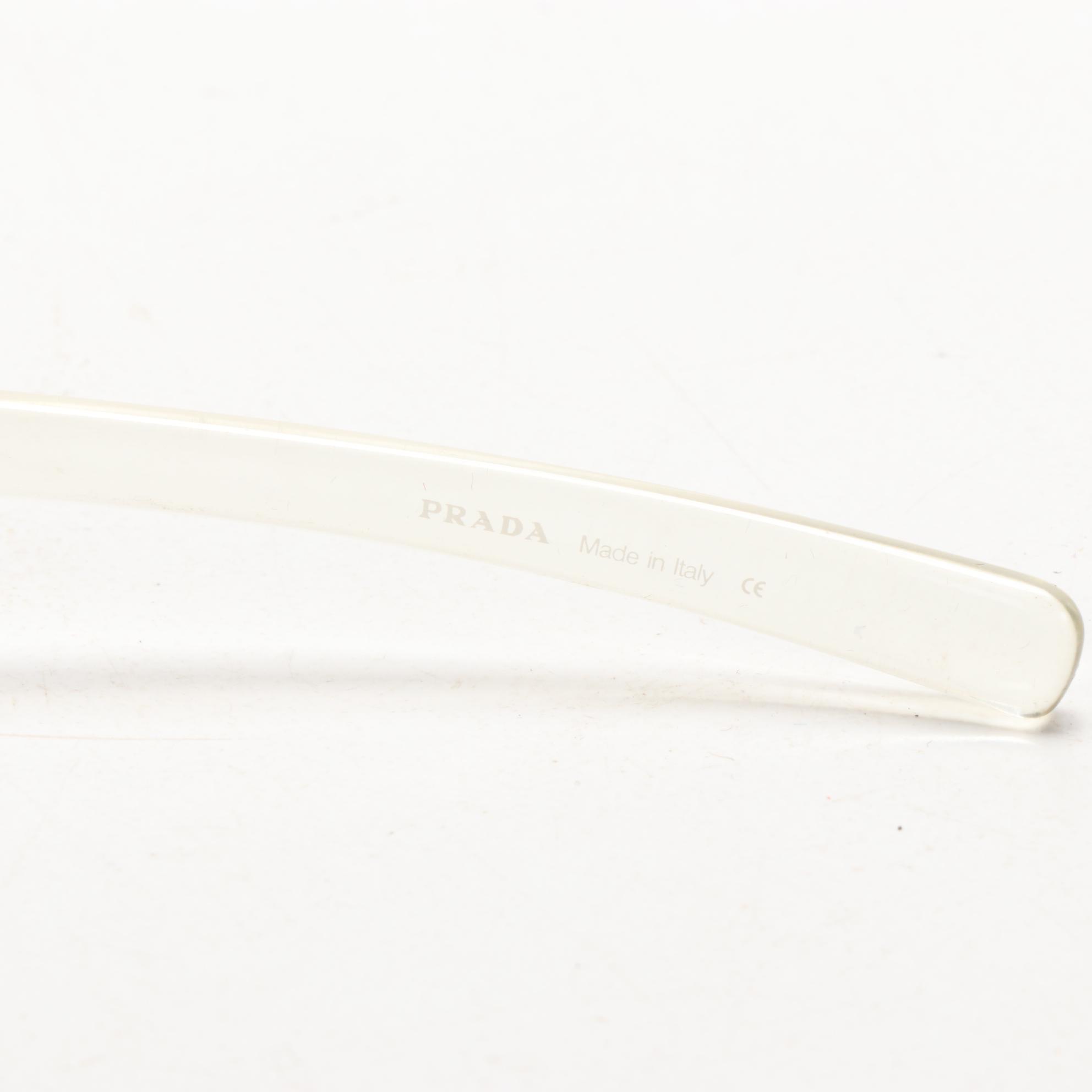 Prada SPR11B Rimless Sunglasses with Clear Bayonet Temples