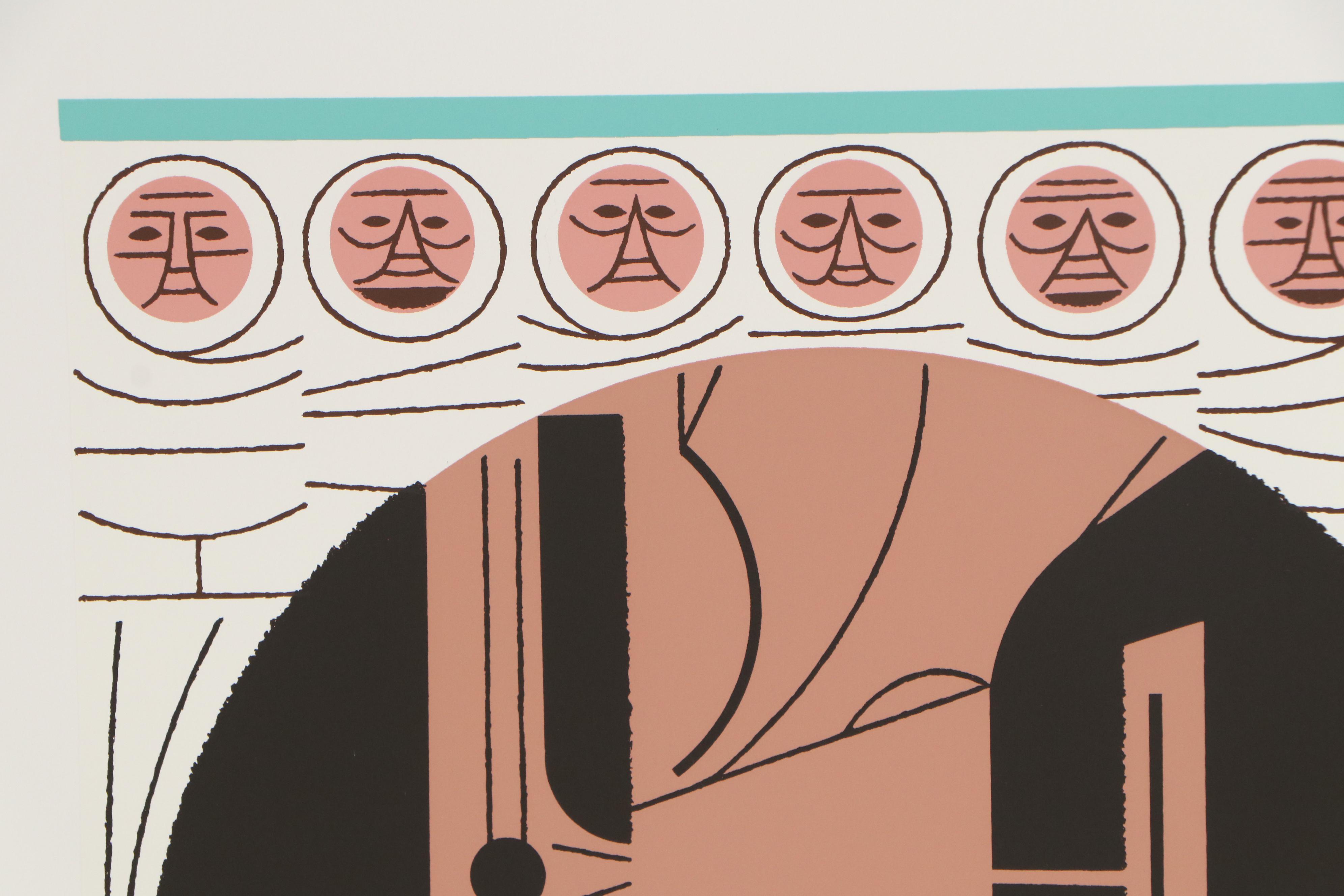 Edie Harper Serigraph of David and Goliath "Pow!," 1979