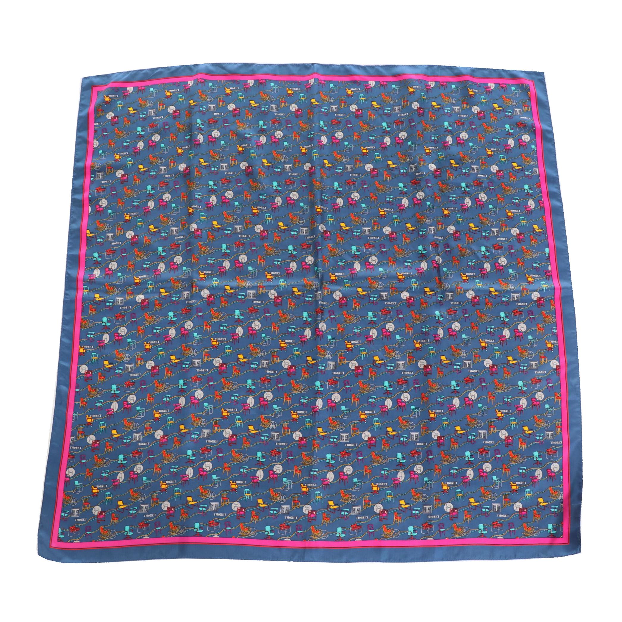 Thonet Furniture Silk Scarf with Modernist Chair Motif